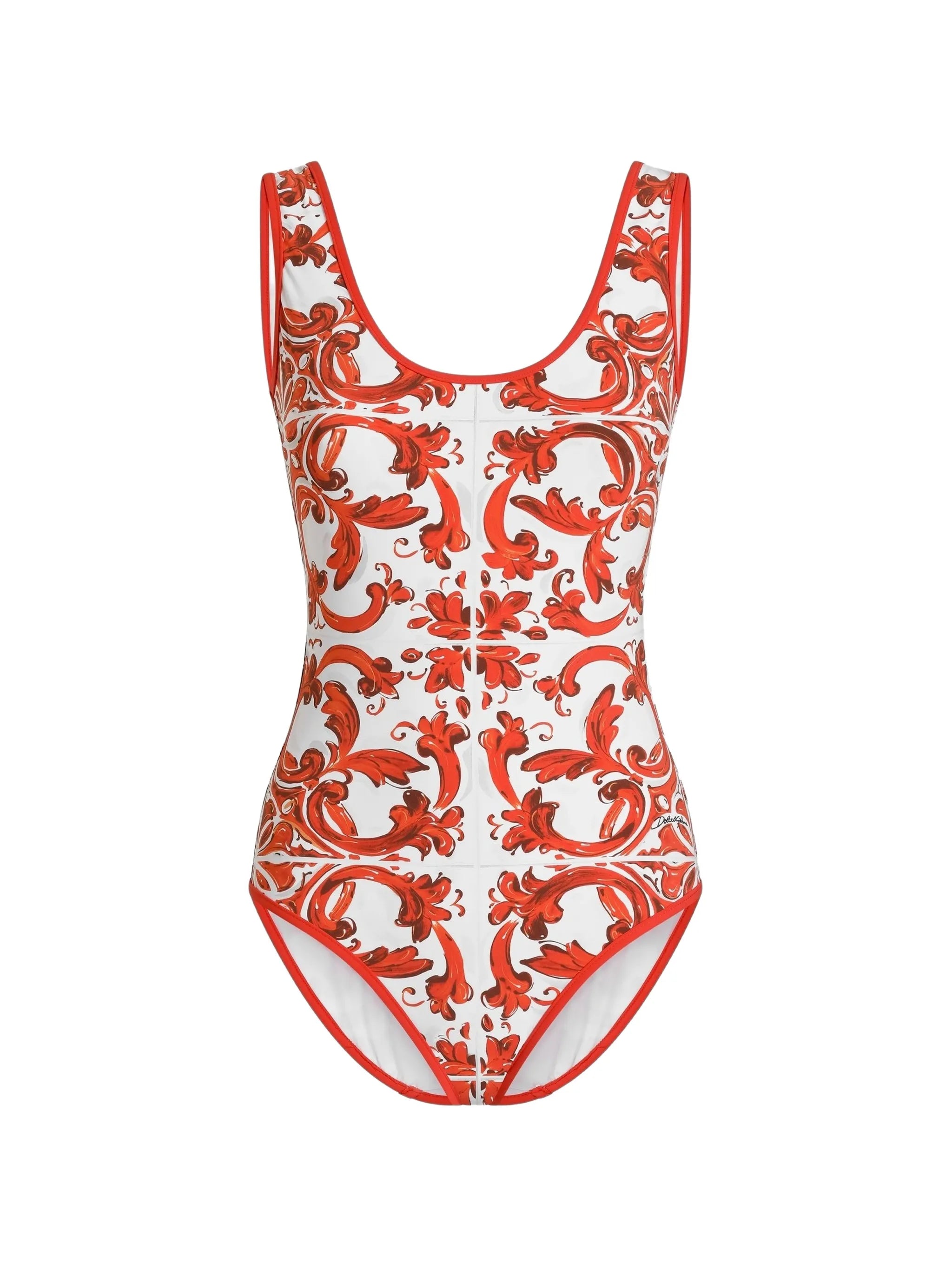 Majolica-print one-piece swimsuit