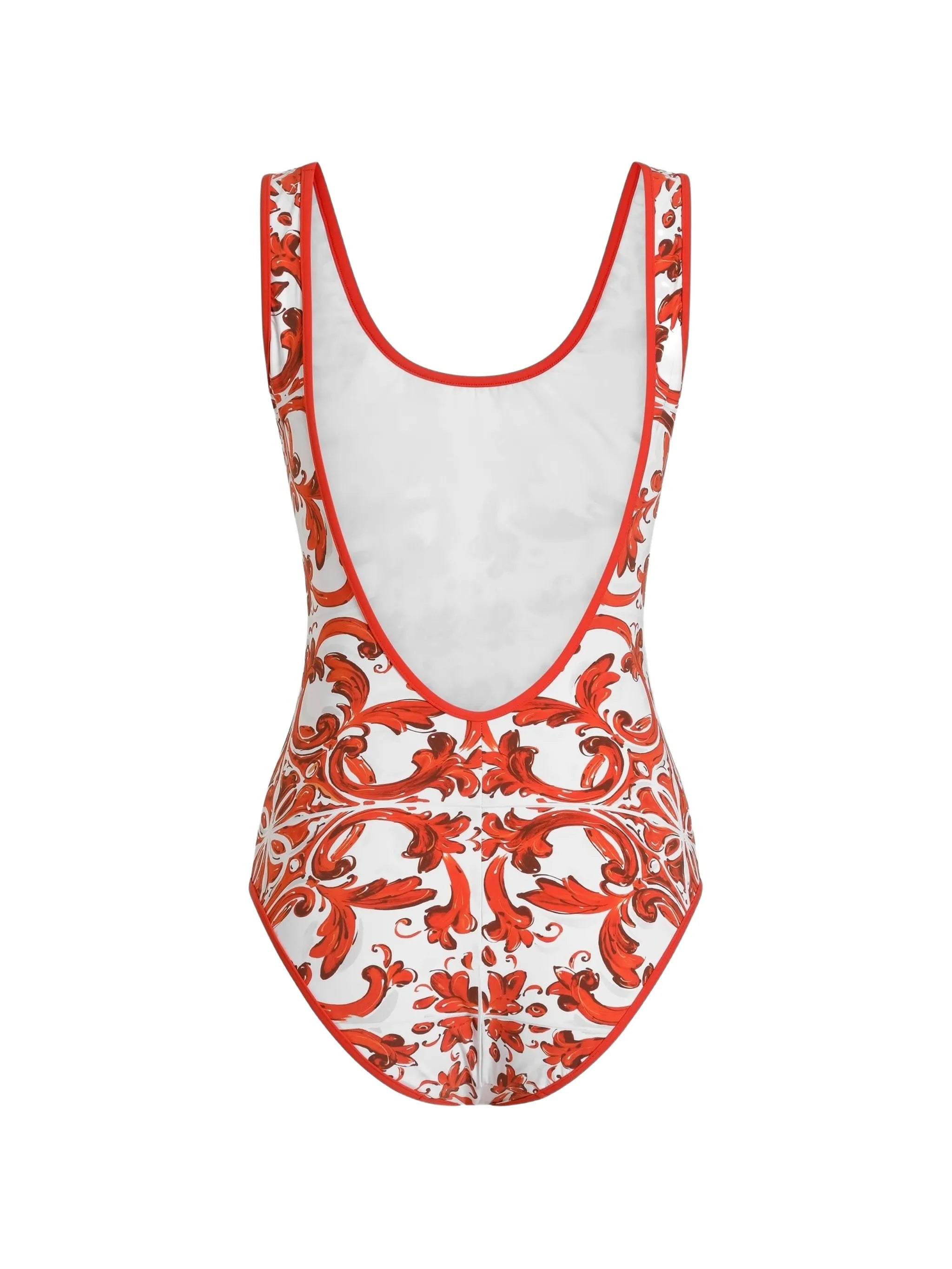 Majolica-print one-piece swimsuit