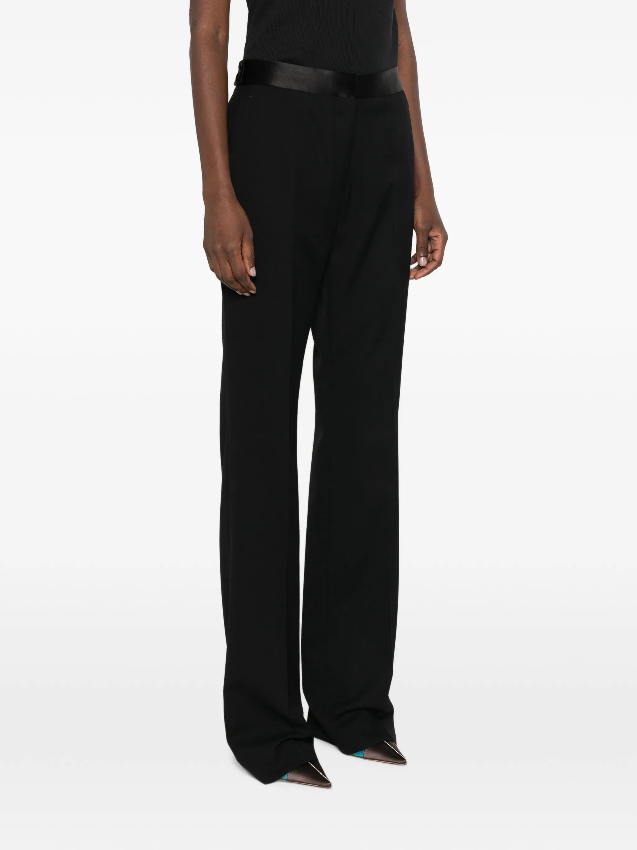 grain de poudre-texture tailored trousers