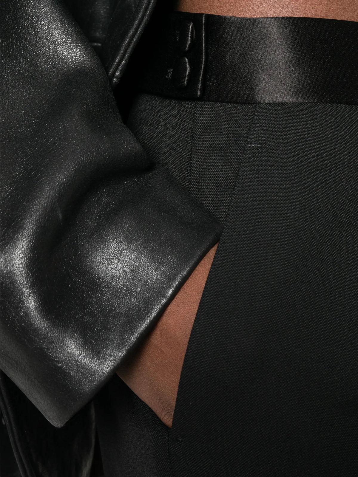 grain de poudre-texture tailored trousers