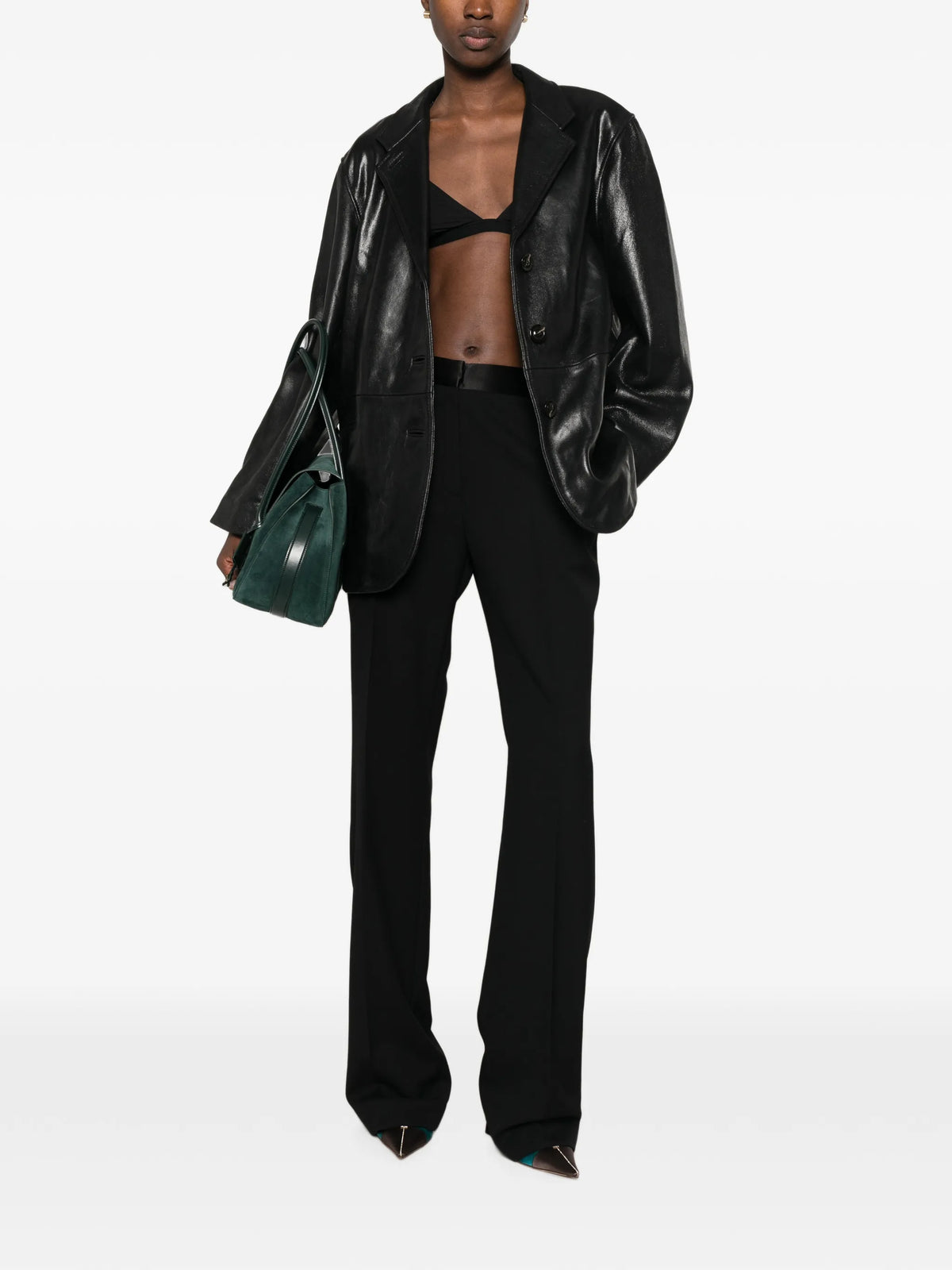 grain de poudre-texture tailored trousers