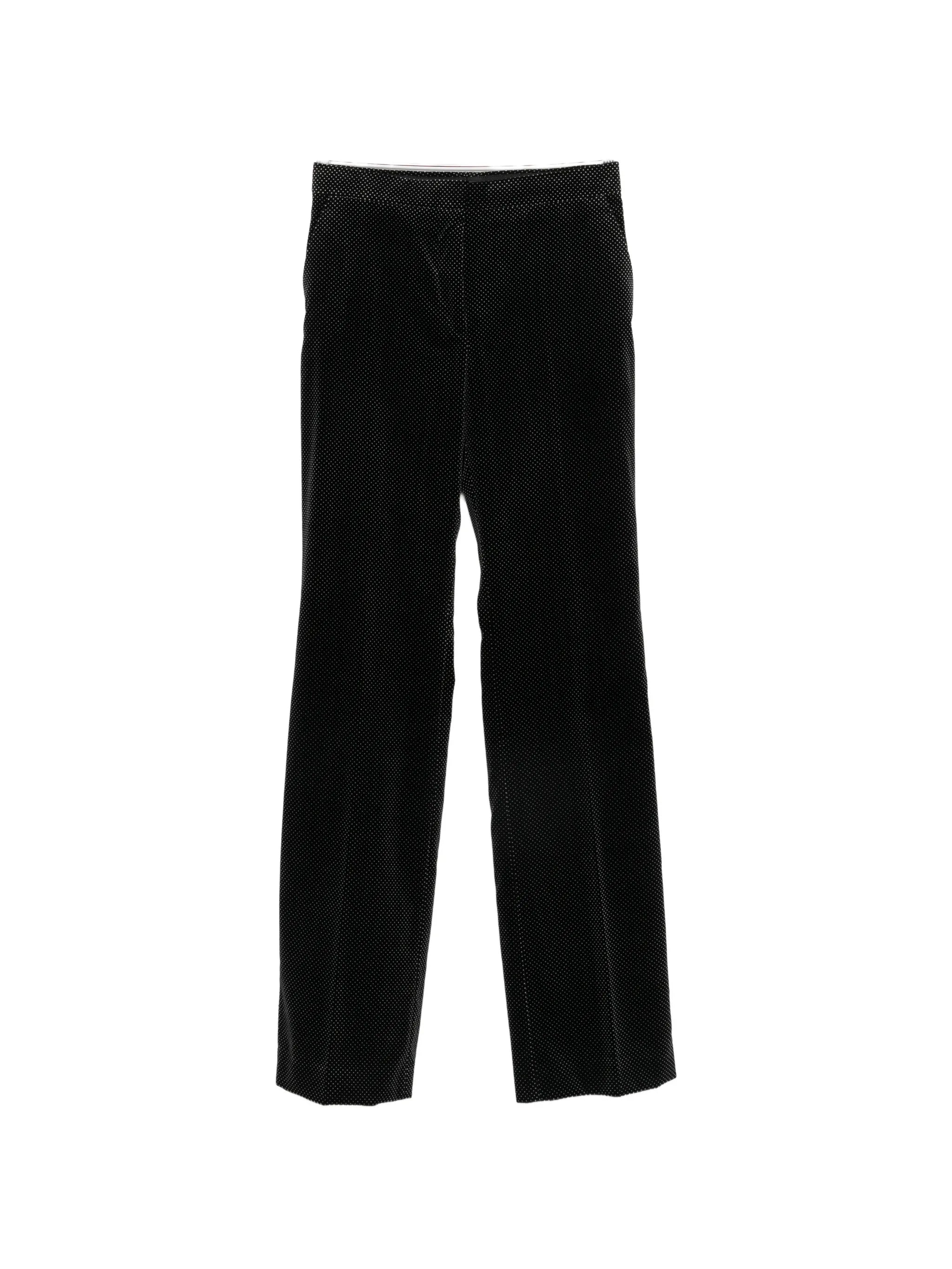 polka-dot velvet trousers