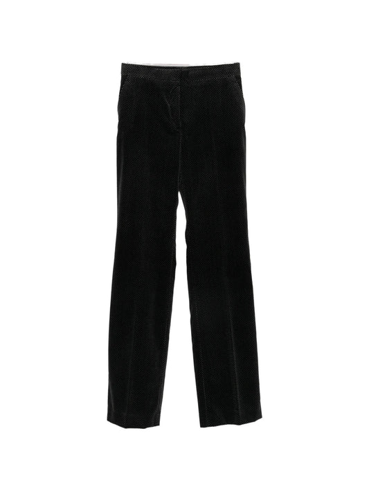 polka-dot velvet trousers