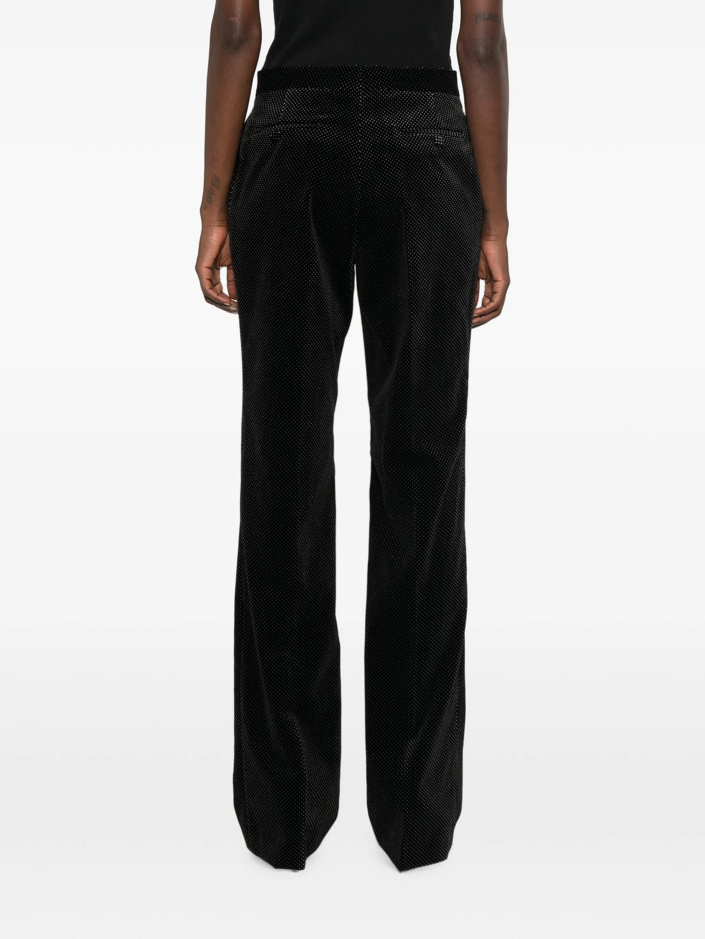 polka-dot velvet trousers