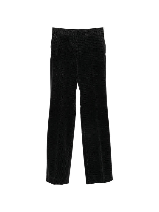 polka-dot velvet trousers