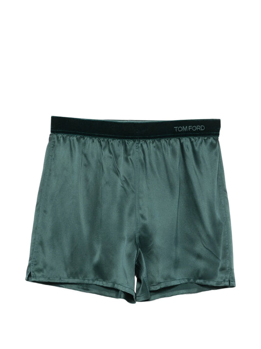 logo-waistband silk pyjama bottoms