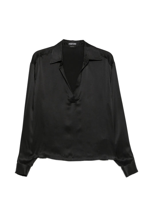 v-neck silk blouse