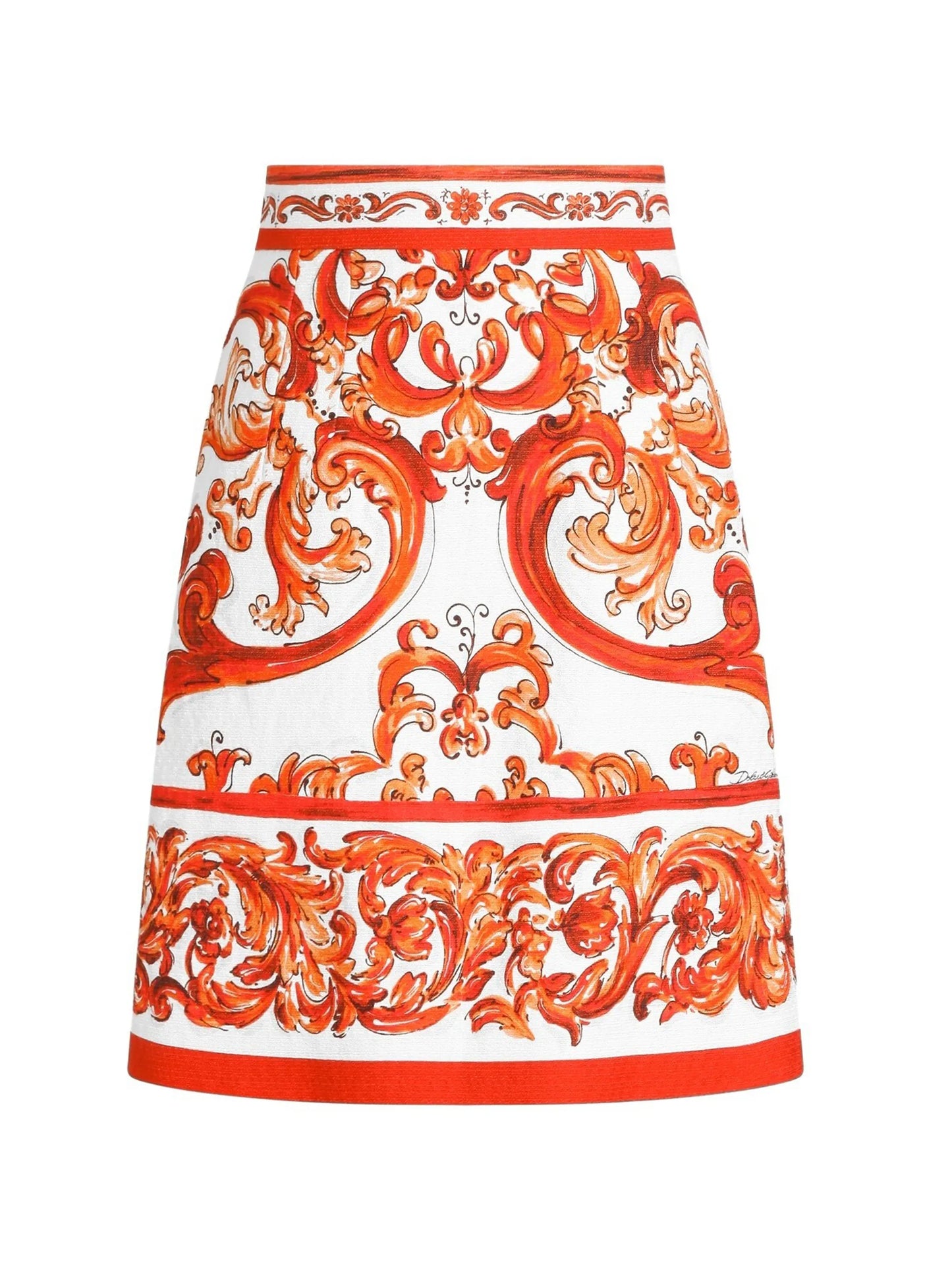 miniskirt in Majolica-print mat
