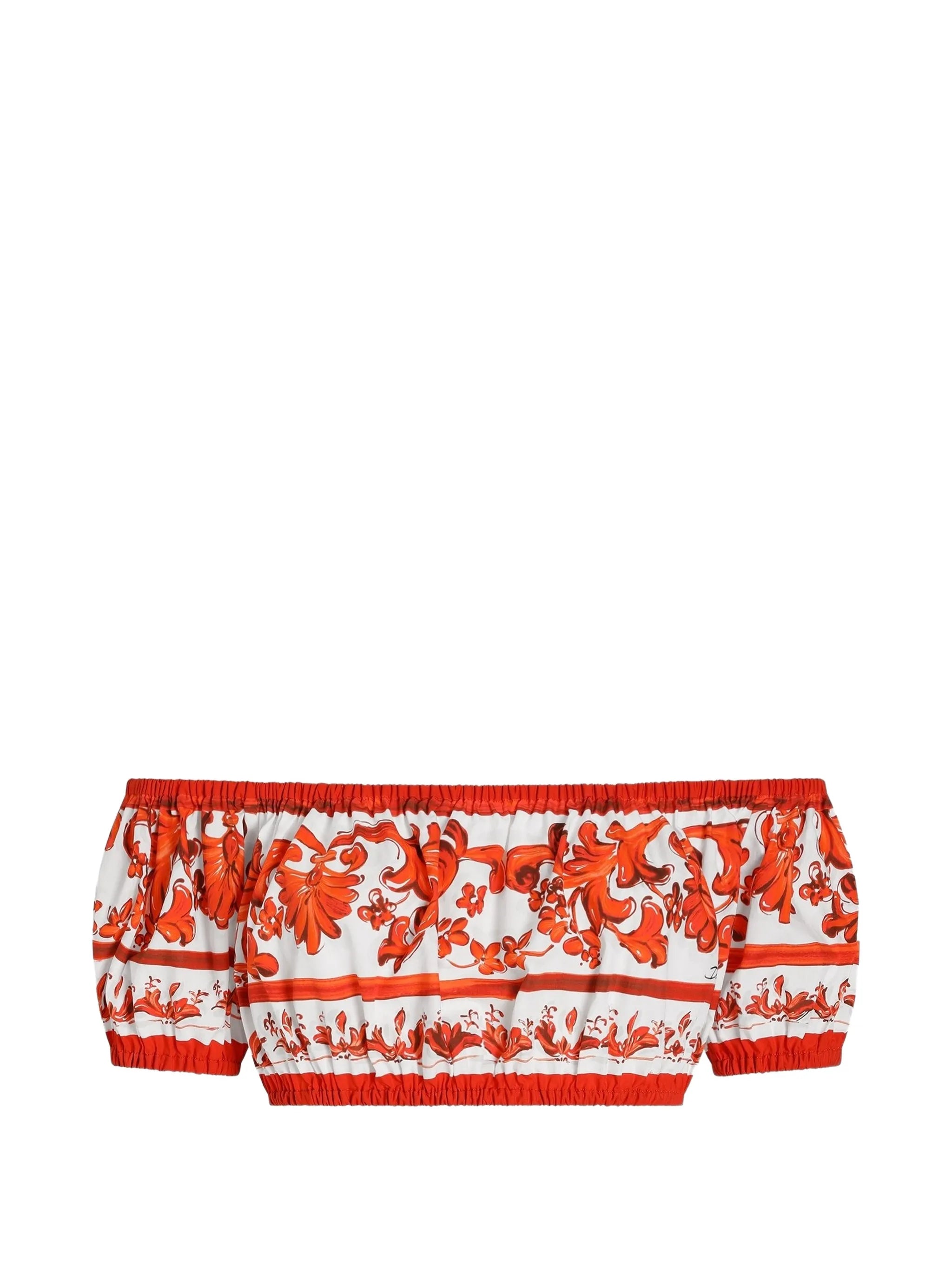 Majolica-print poplin top