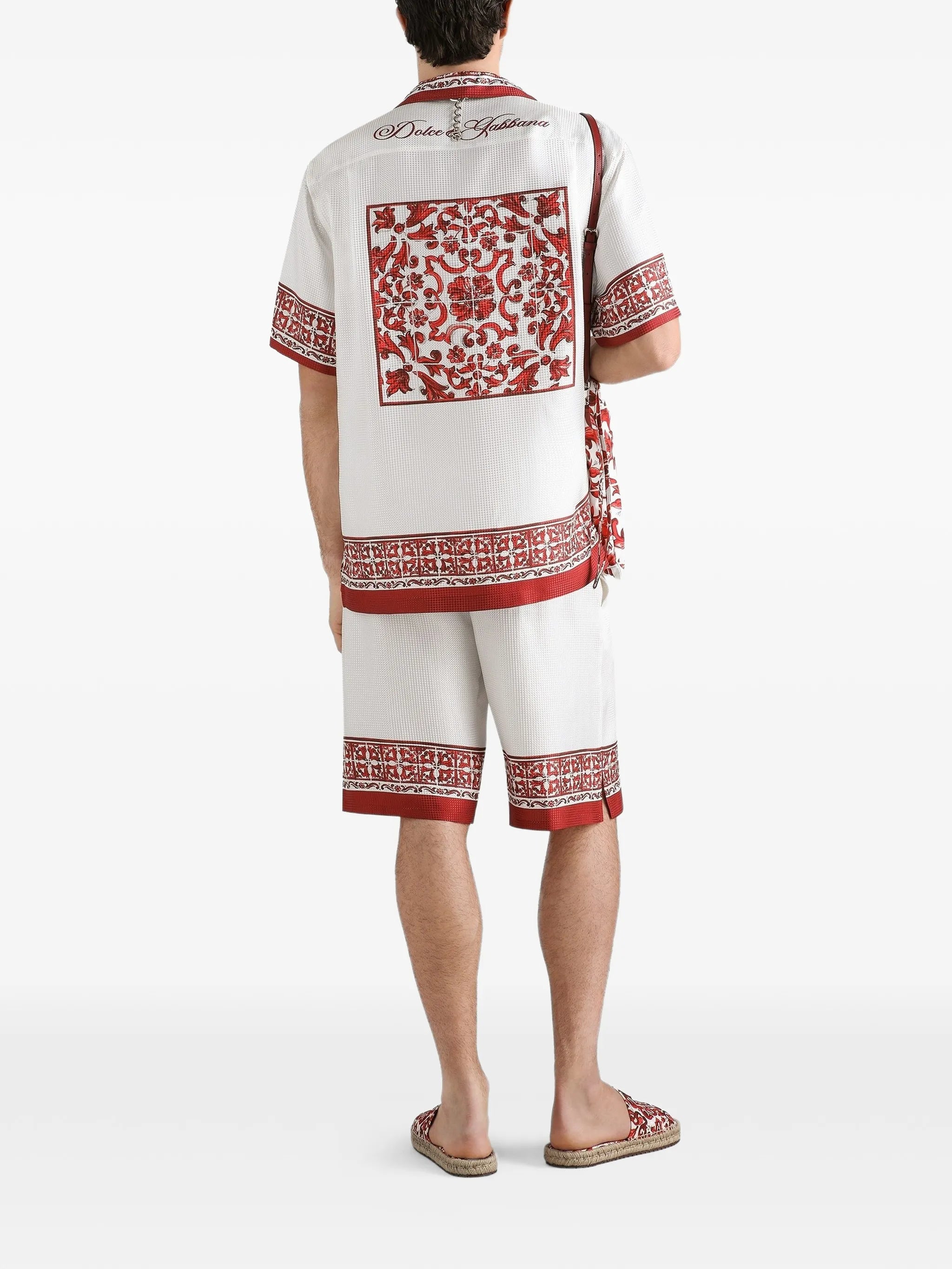 Majolica-print jacquard twill Vanity bermuda