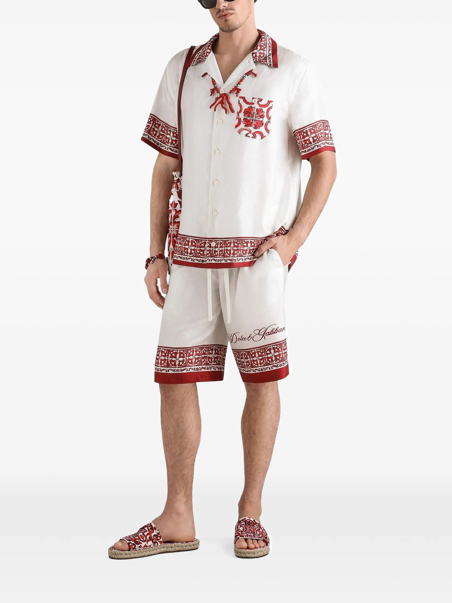 Majolica-print jacquard twill Vanity bermuda