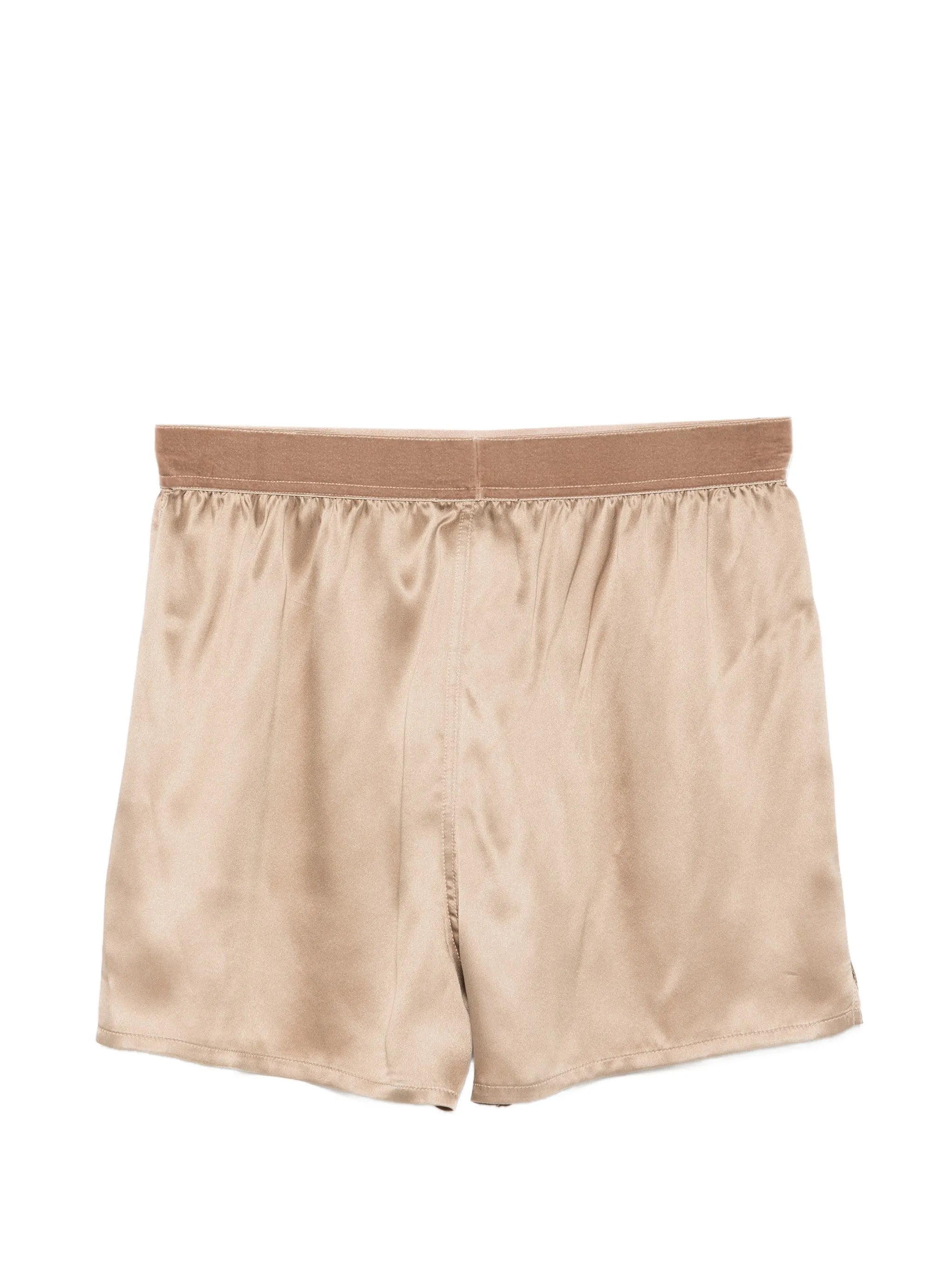 logo-waistband silk-satin pyjamas shorts