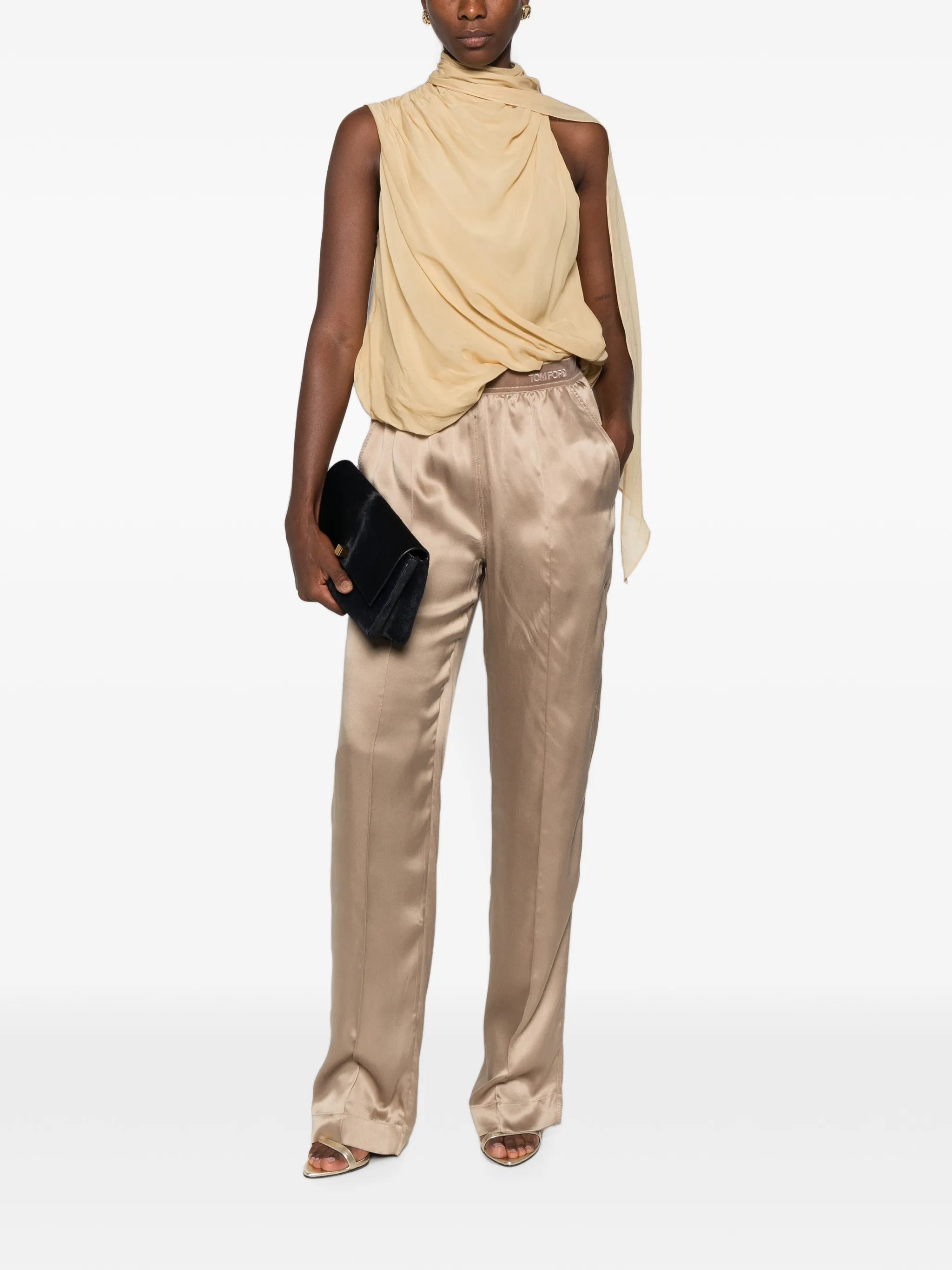 logo-waistband trousers