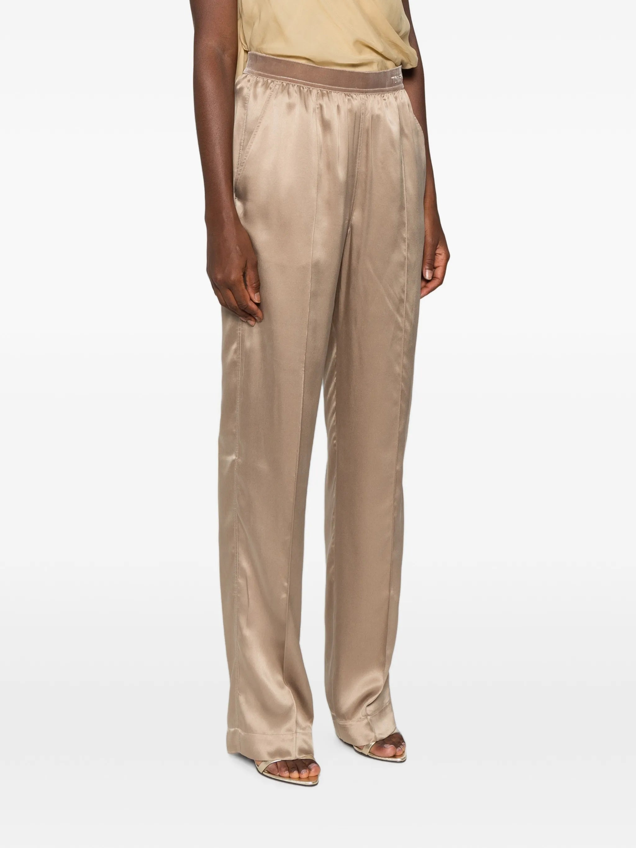 logo-waistband trousers