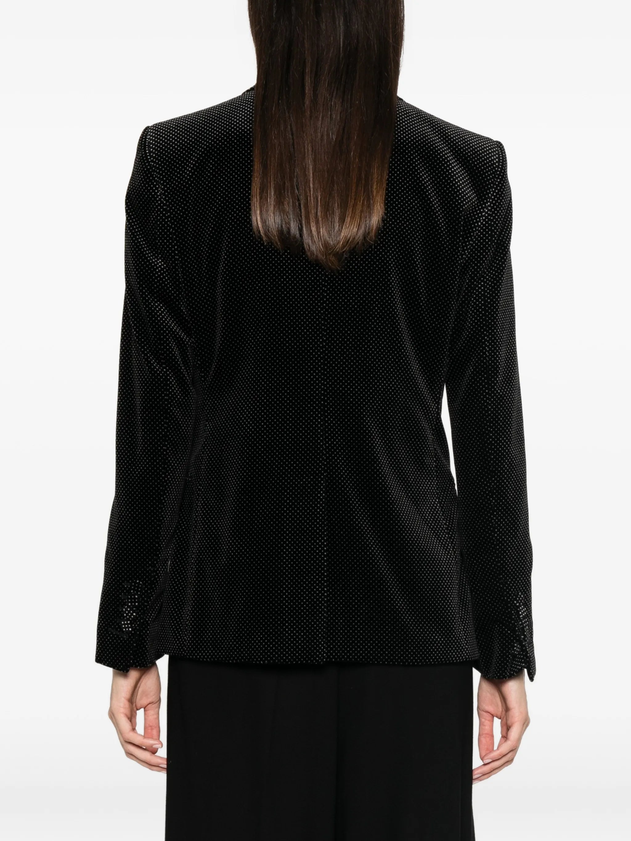polka-dot velvet blazer