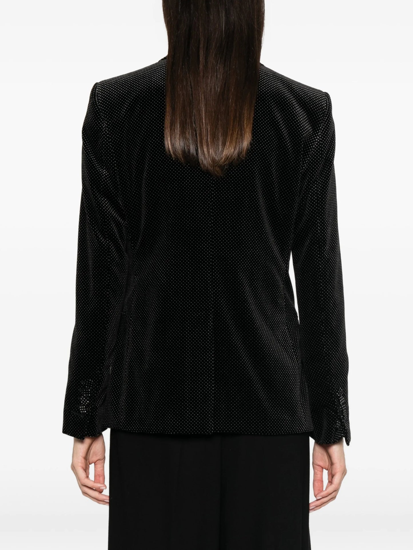 polka-dot velvet blazer