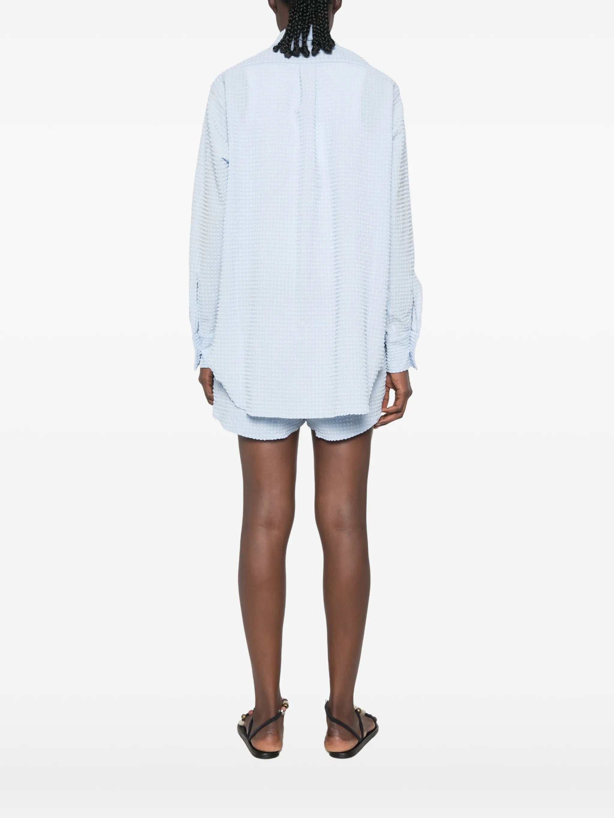 oversized seersucker shirt