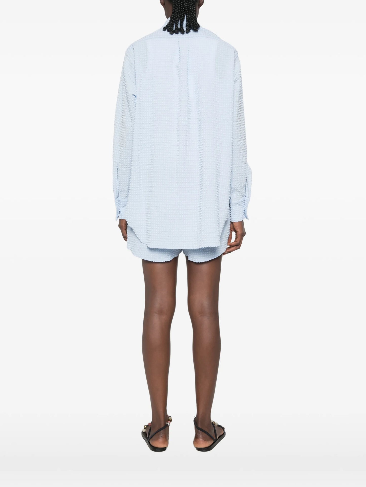 oversized seersucker shirt