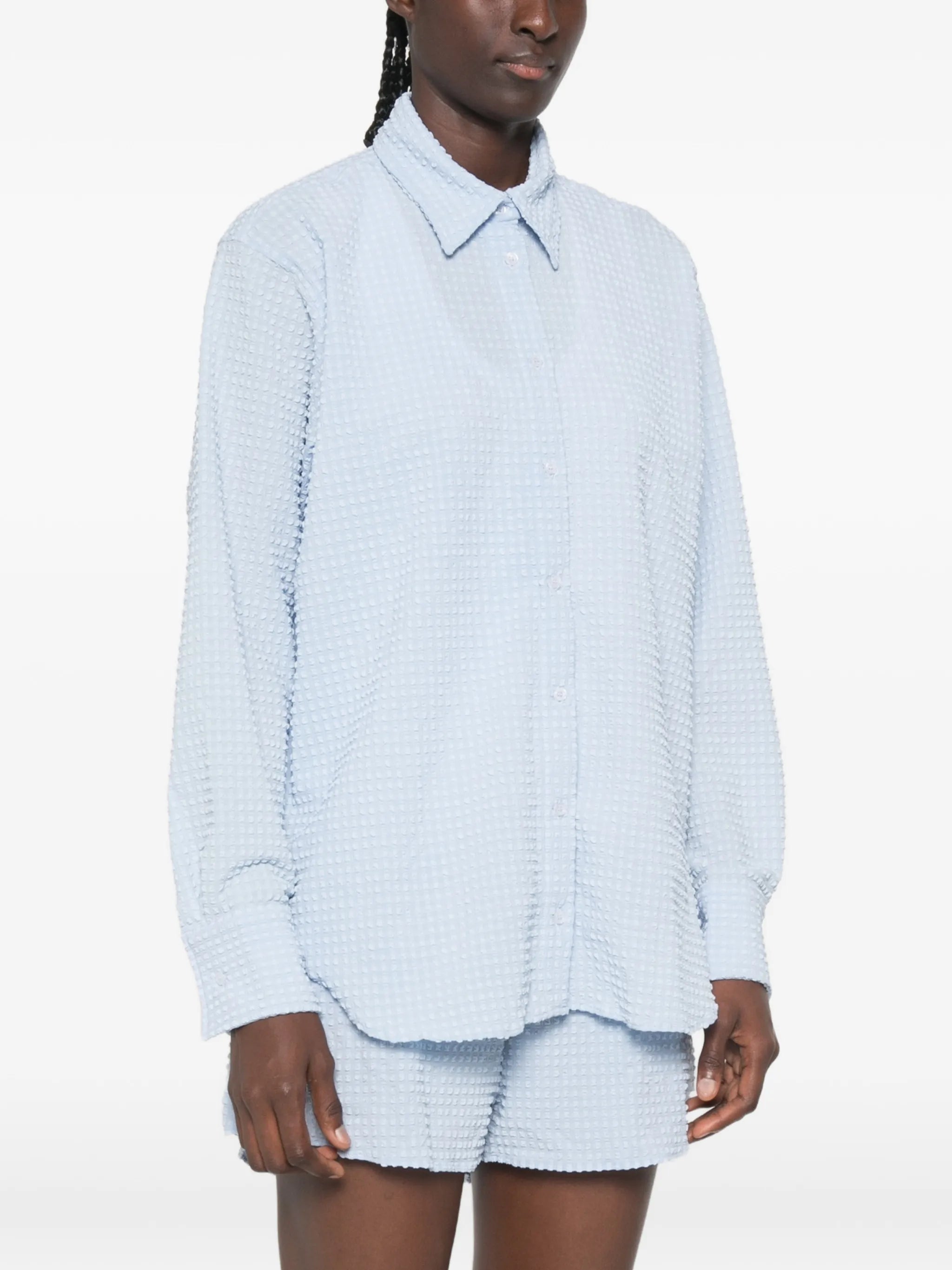 oversized seersucker shirt