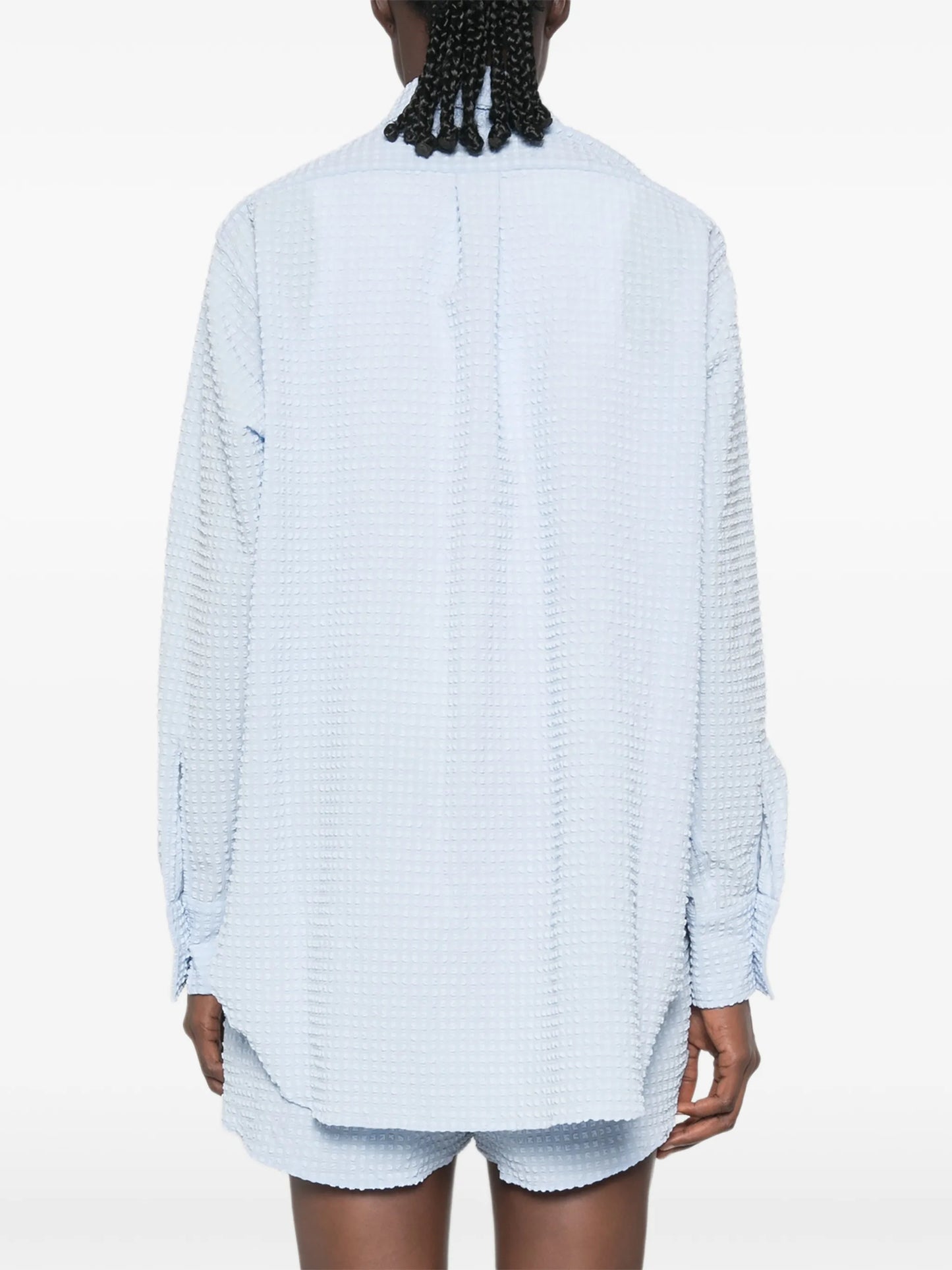 oversized seersucker shirt