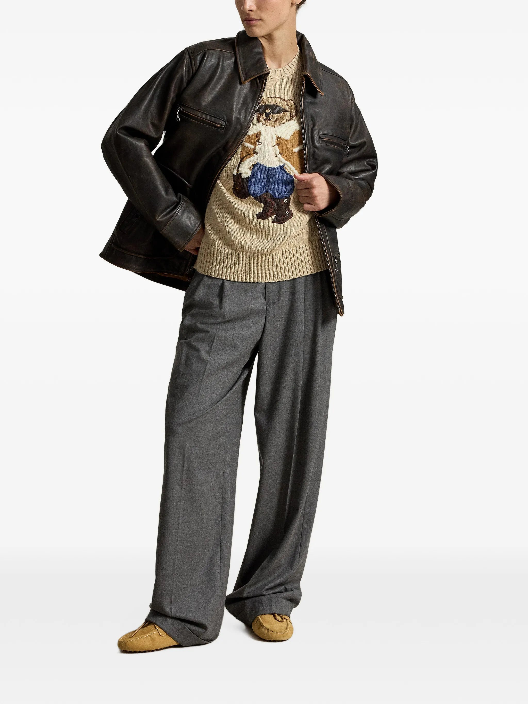 Polo Bear intarsia-knit sweater