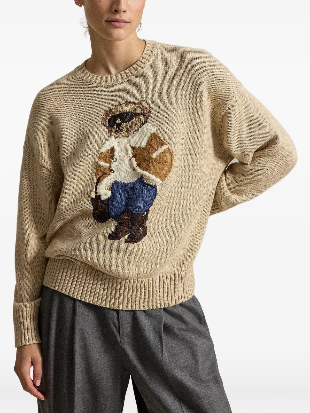 Polo Bear intarsia-knit sweater