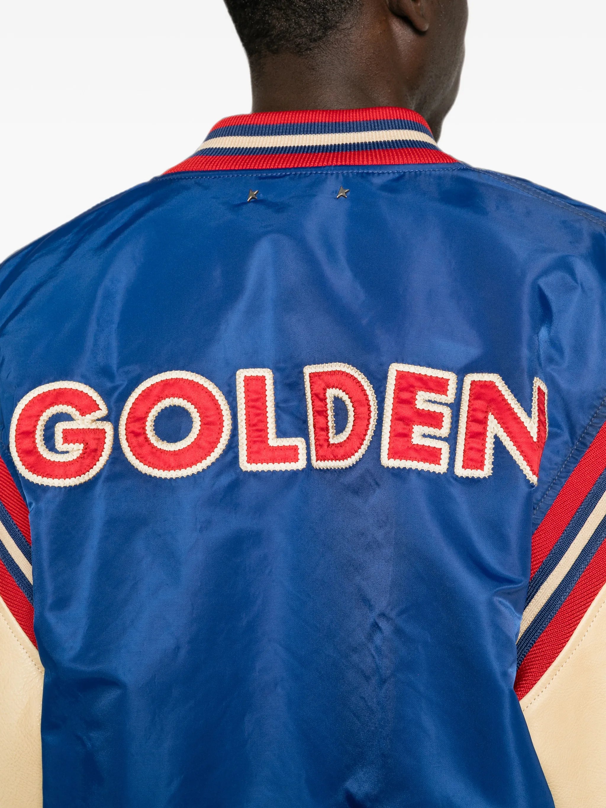 leather-sleeve Journey bomber jacket