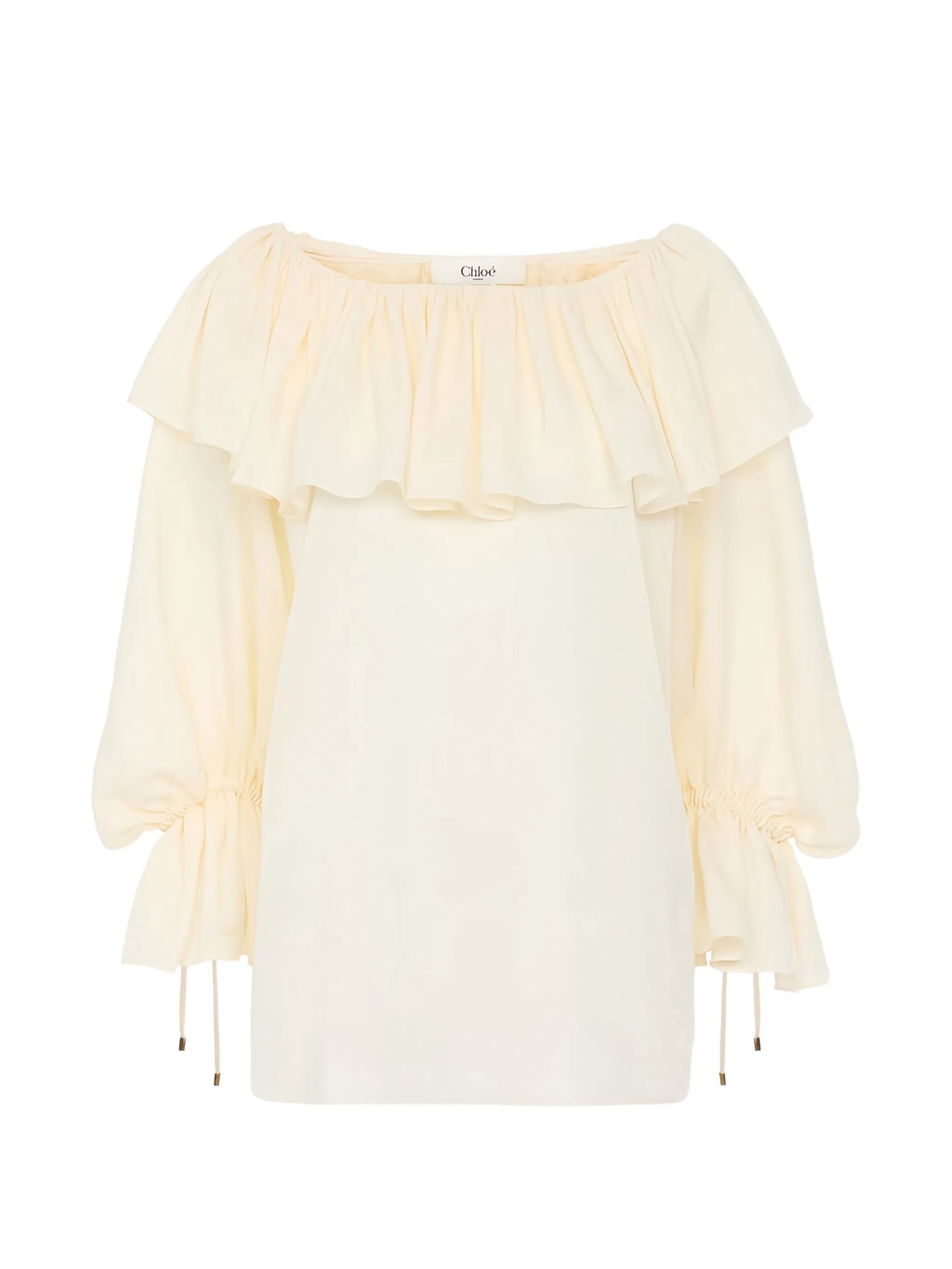 ruffled long-sleeve blouse