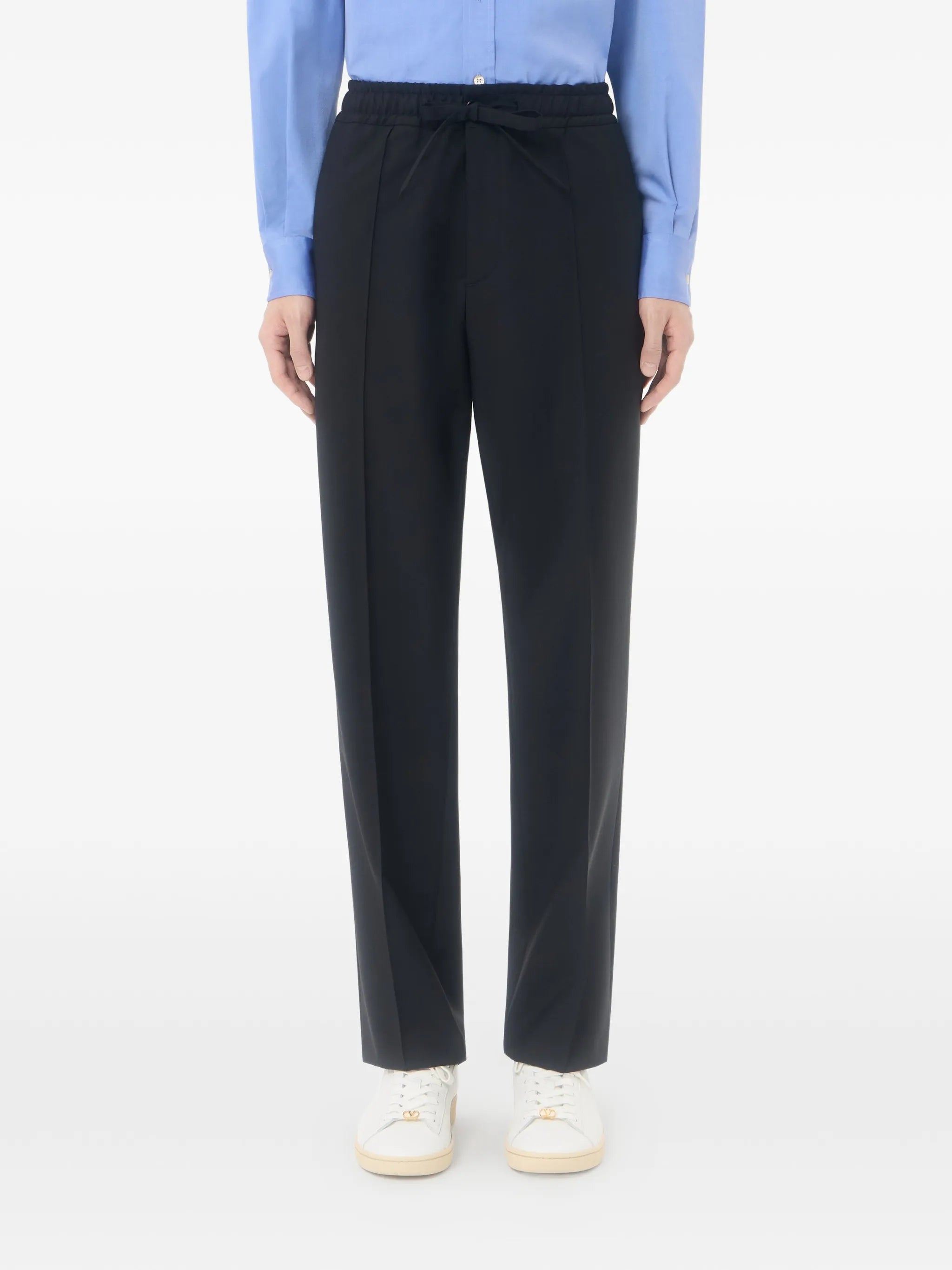 wool pants with VLogo embroidery