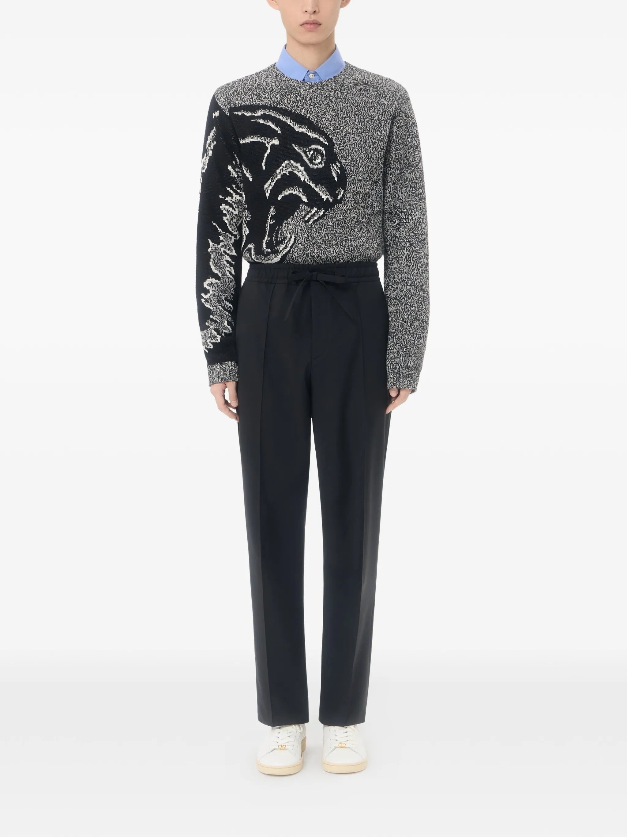 wool pants with VLogo embroidery