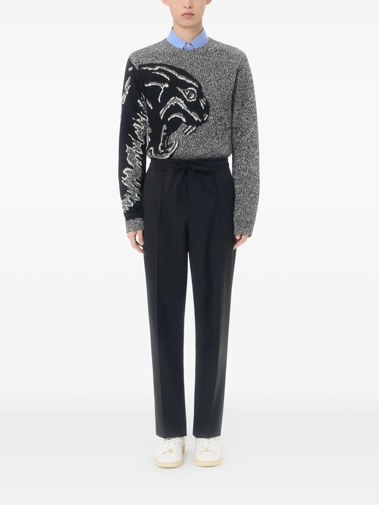 wool pants with VLogo embroidery