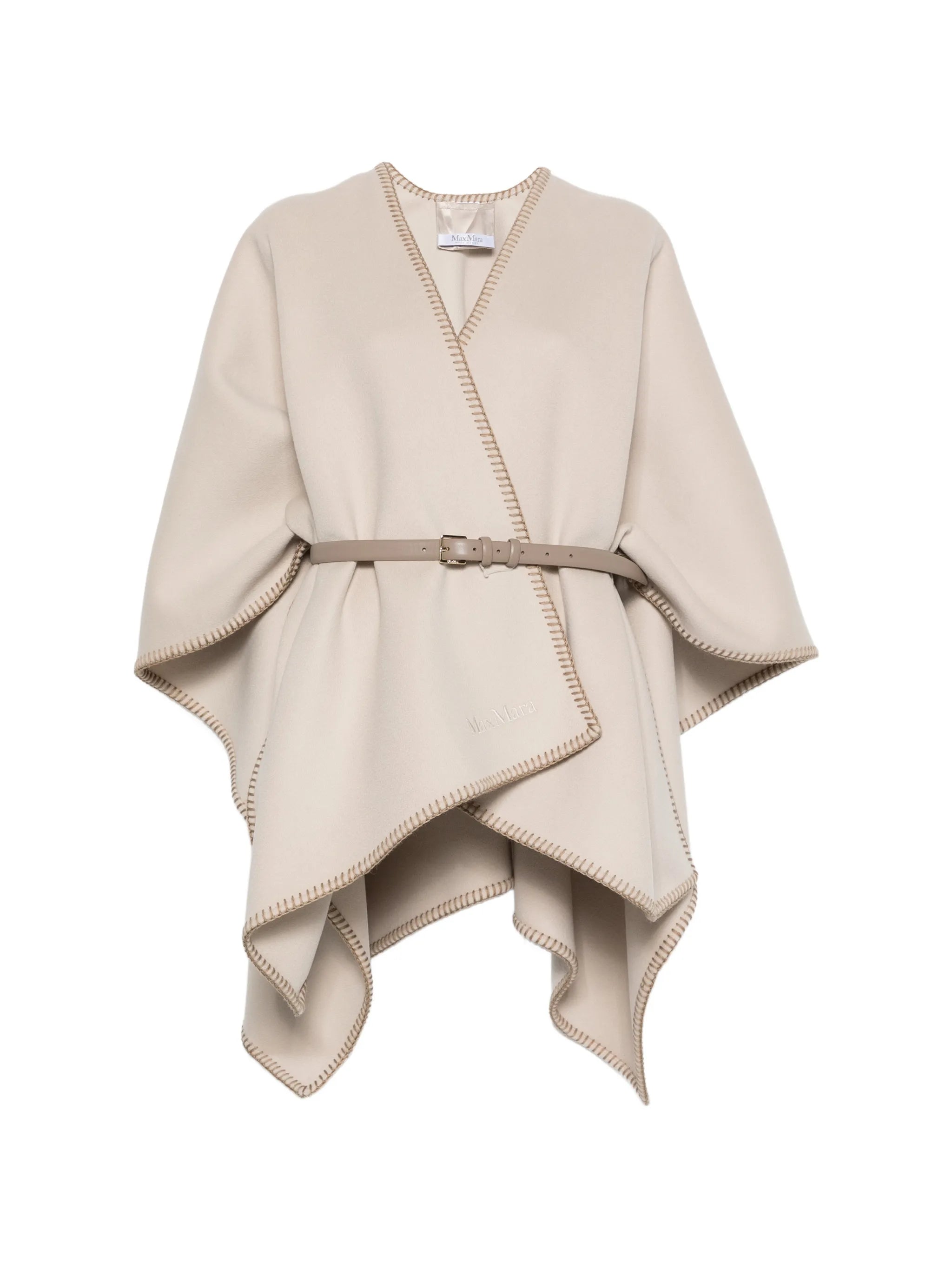Colomba belted blanket-stitch poncho