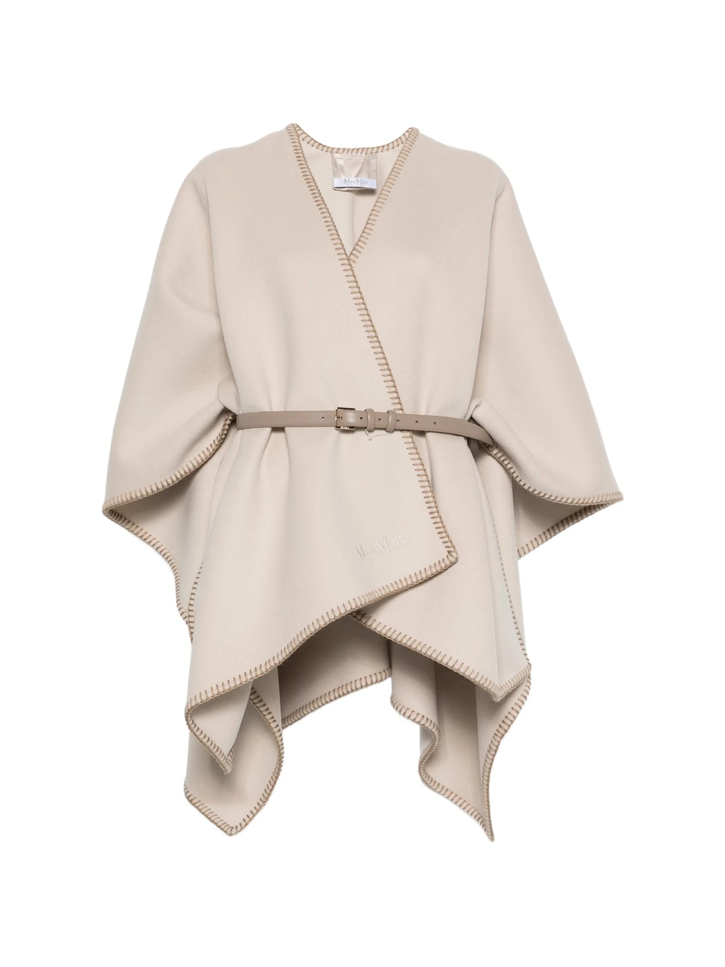 Colomba belted blanket-stitch poncho