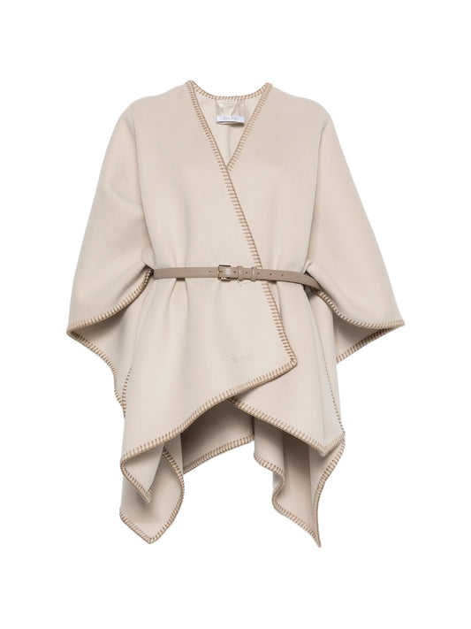 Colomba belted blanket-stitch poncho