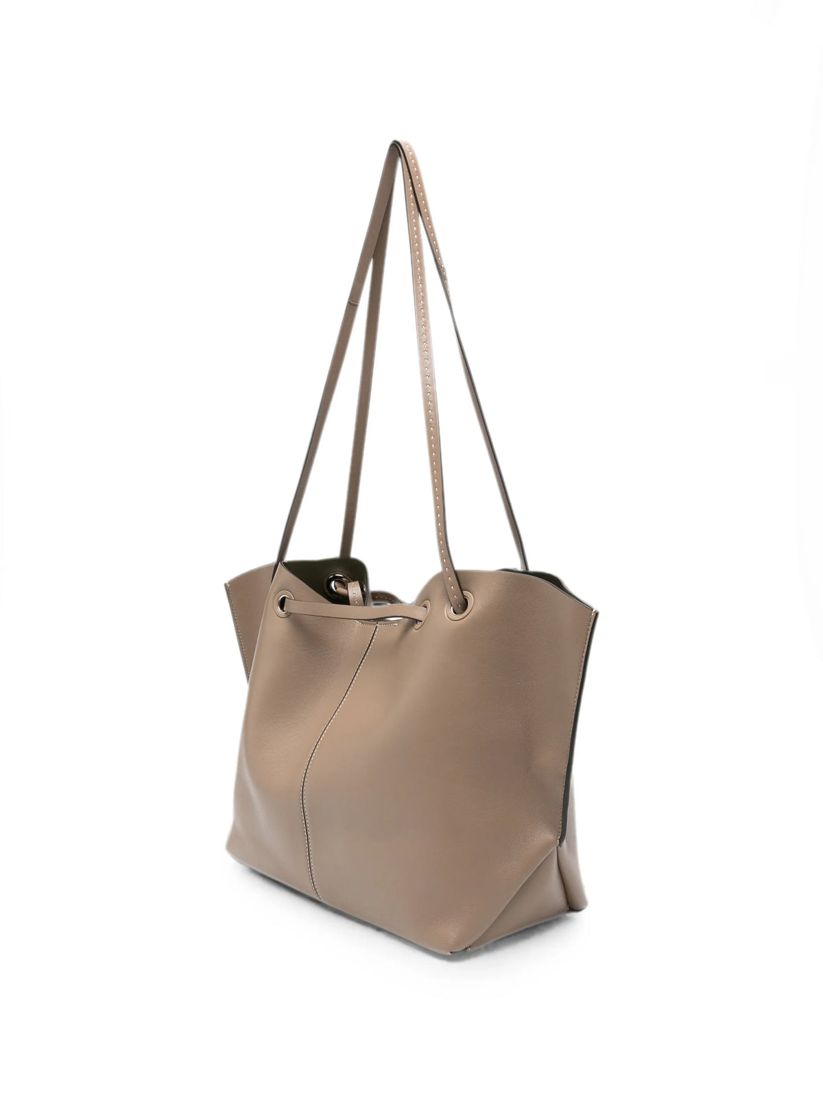 double nappa leather shopper bag mud