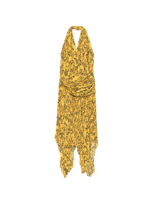 Paulina floral-print pleated asymmetric dress