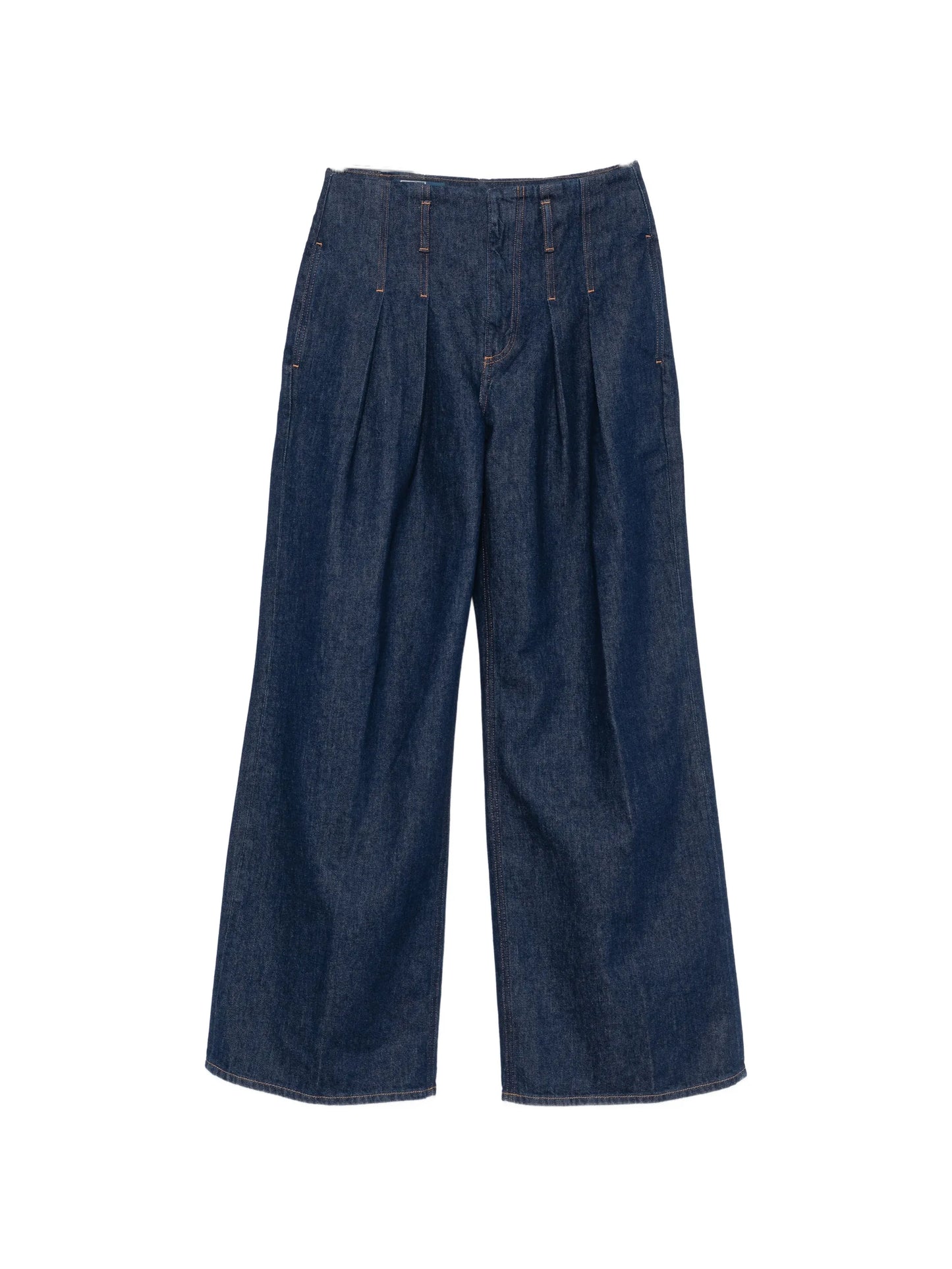 pleated wide-leg jeans