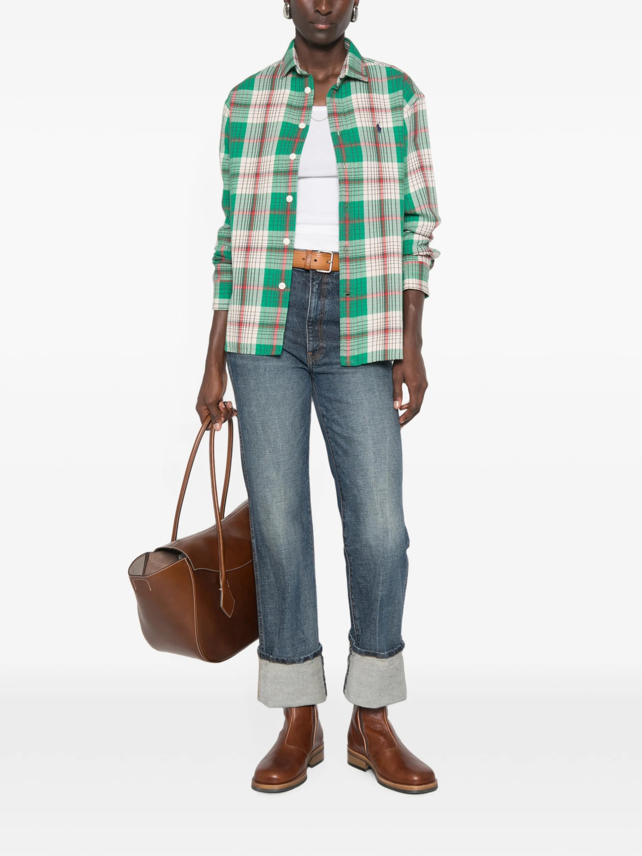 plaid-pattern shirt