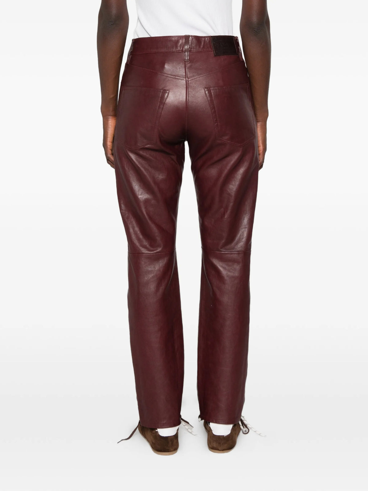 leather wide-leg trousers