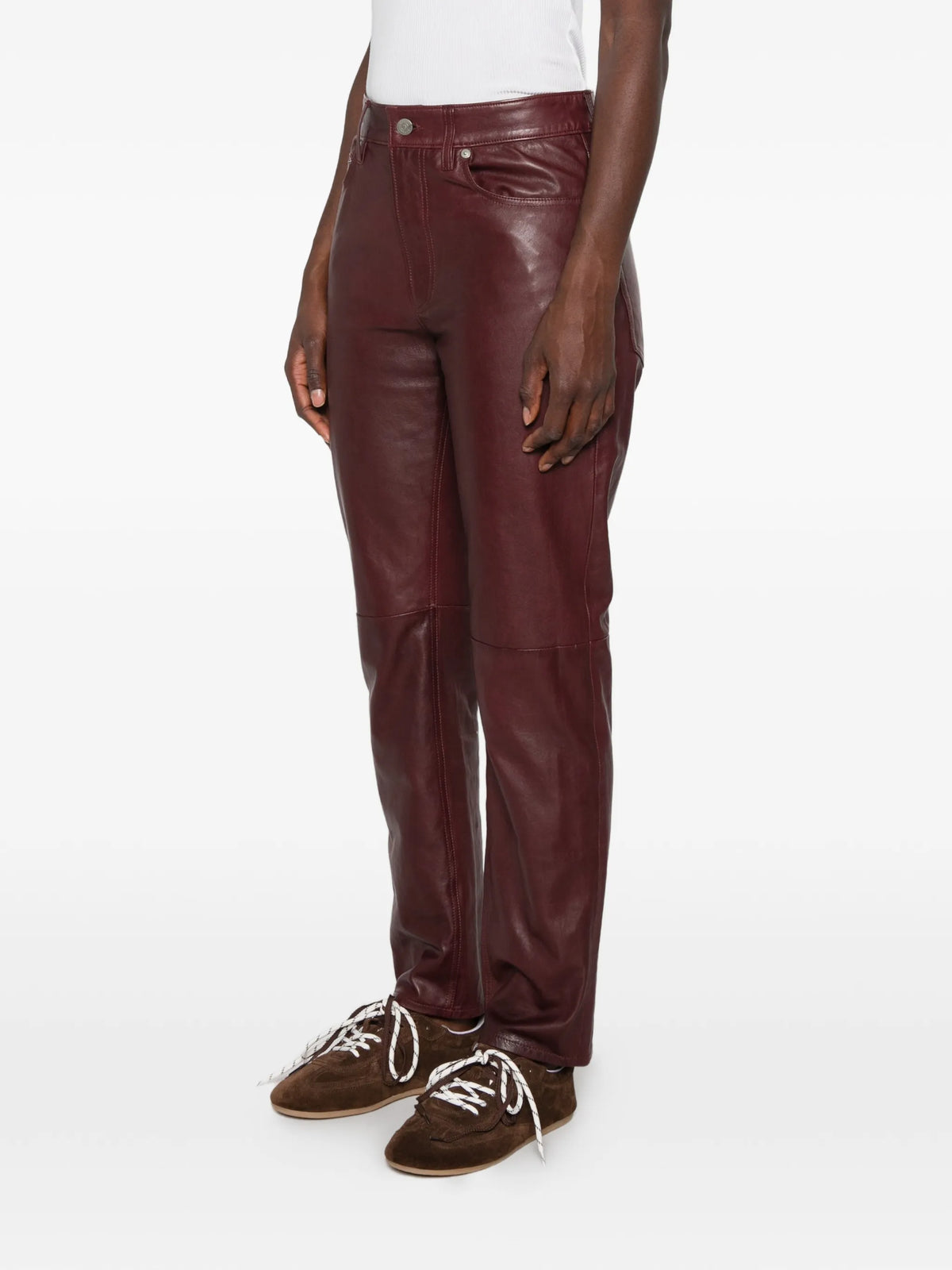 leather wide-leg trousers