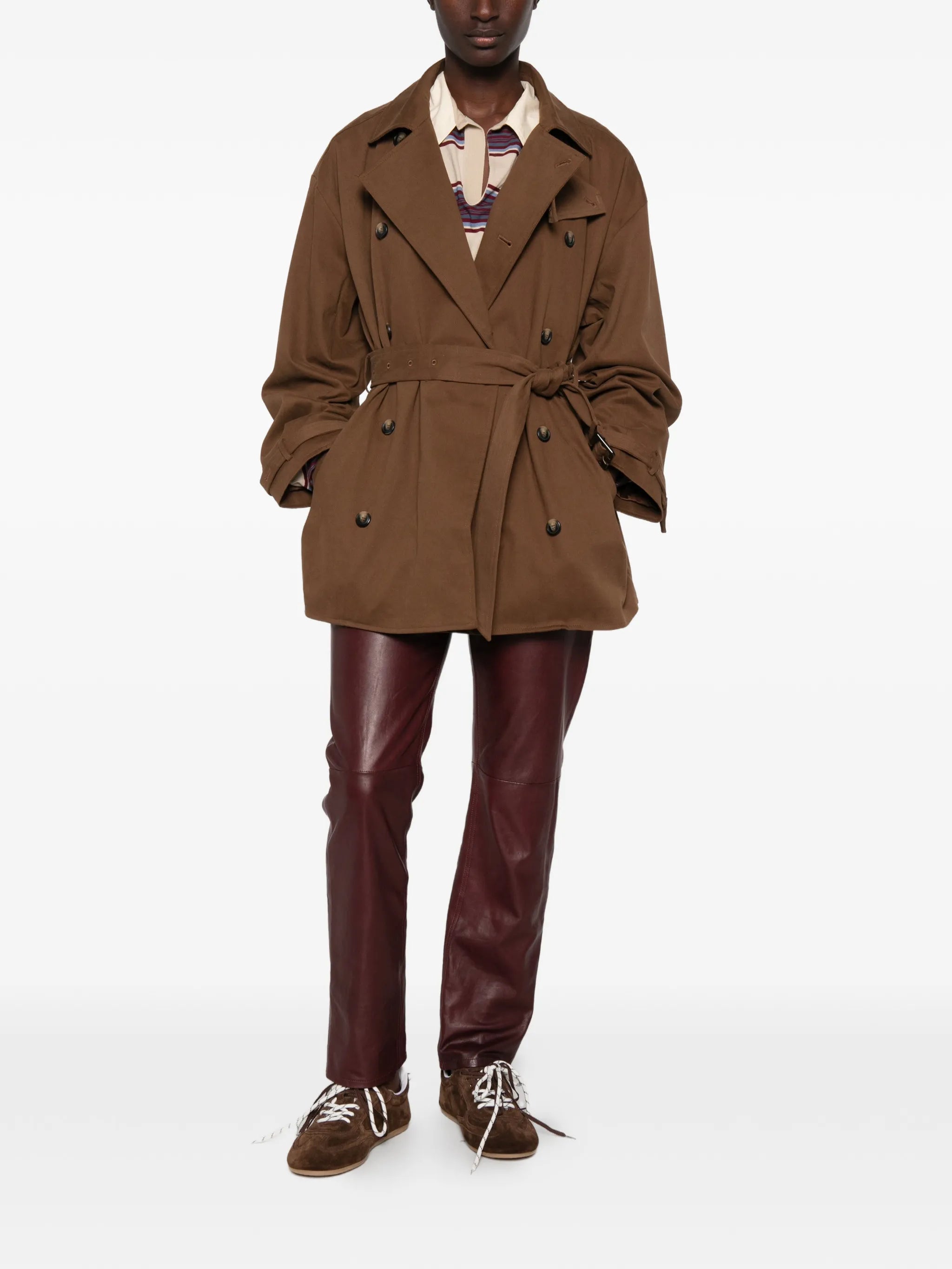 leather wide-leg trousers