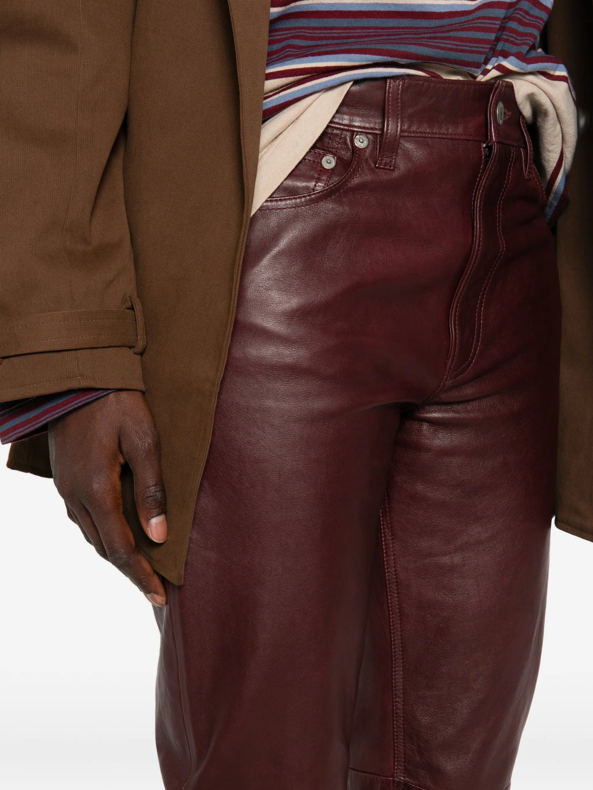 leather wide-leg trousers
