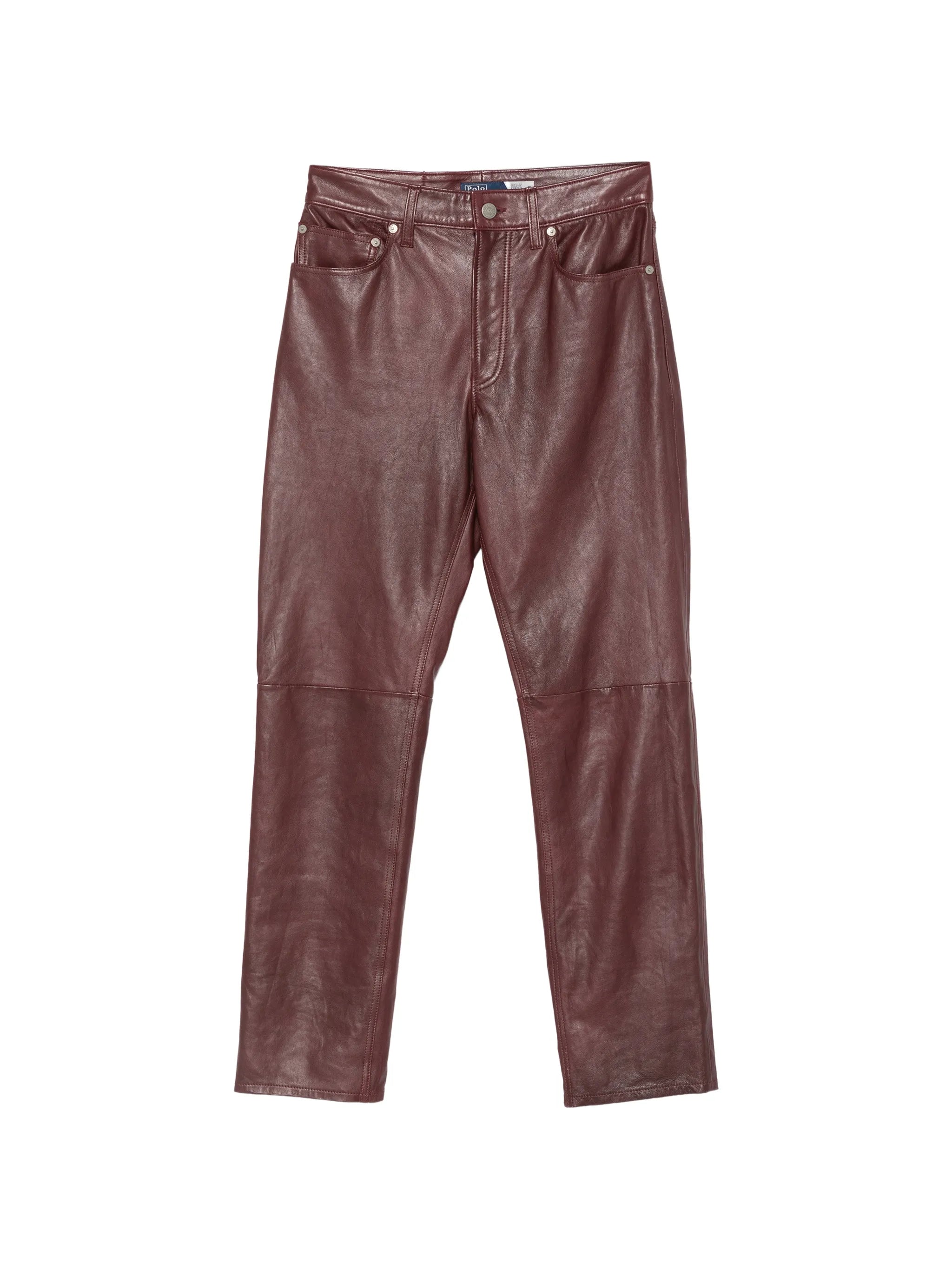 leather wide-leg trousers