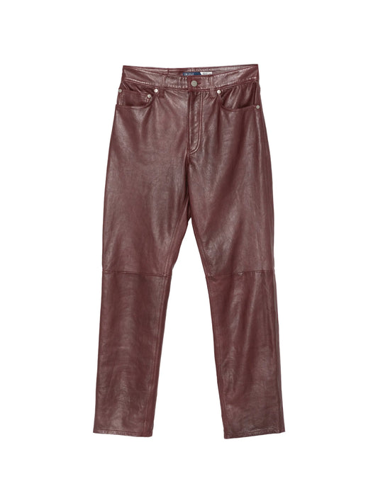 leather wide-leg trousers