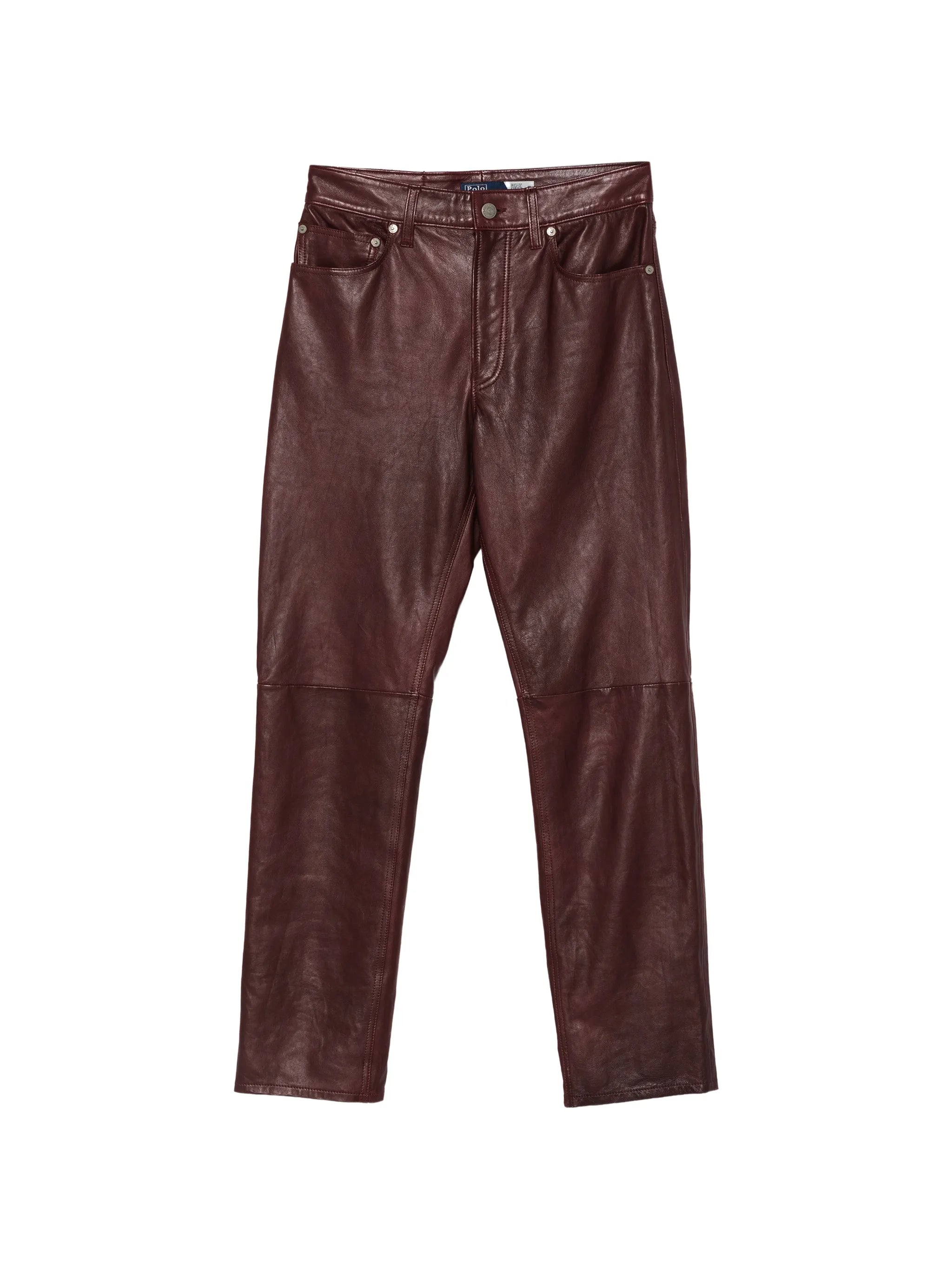 leather wide-leg trousers