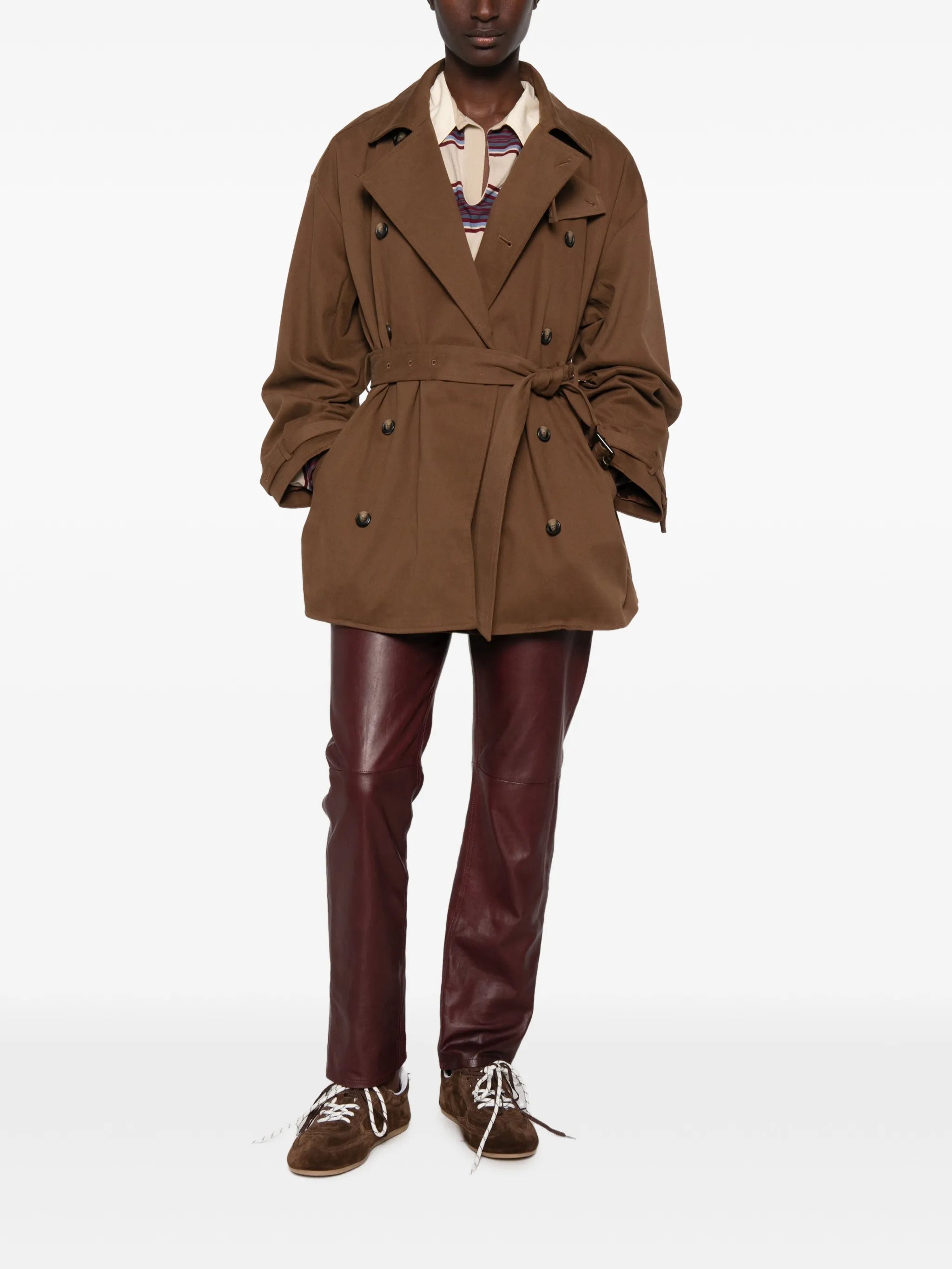 leather wide-leg trousers
