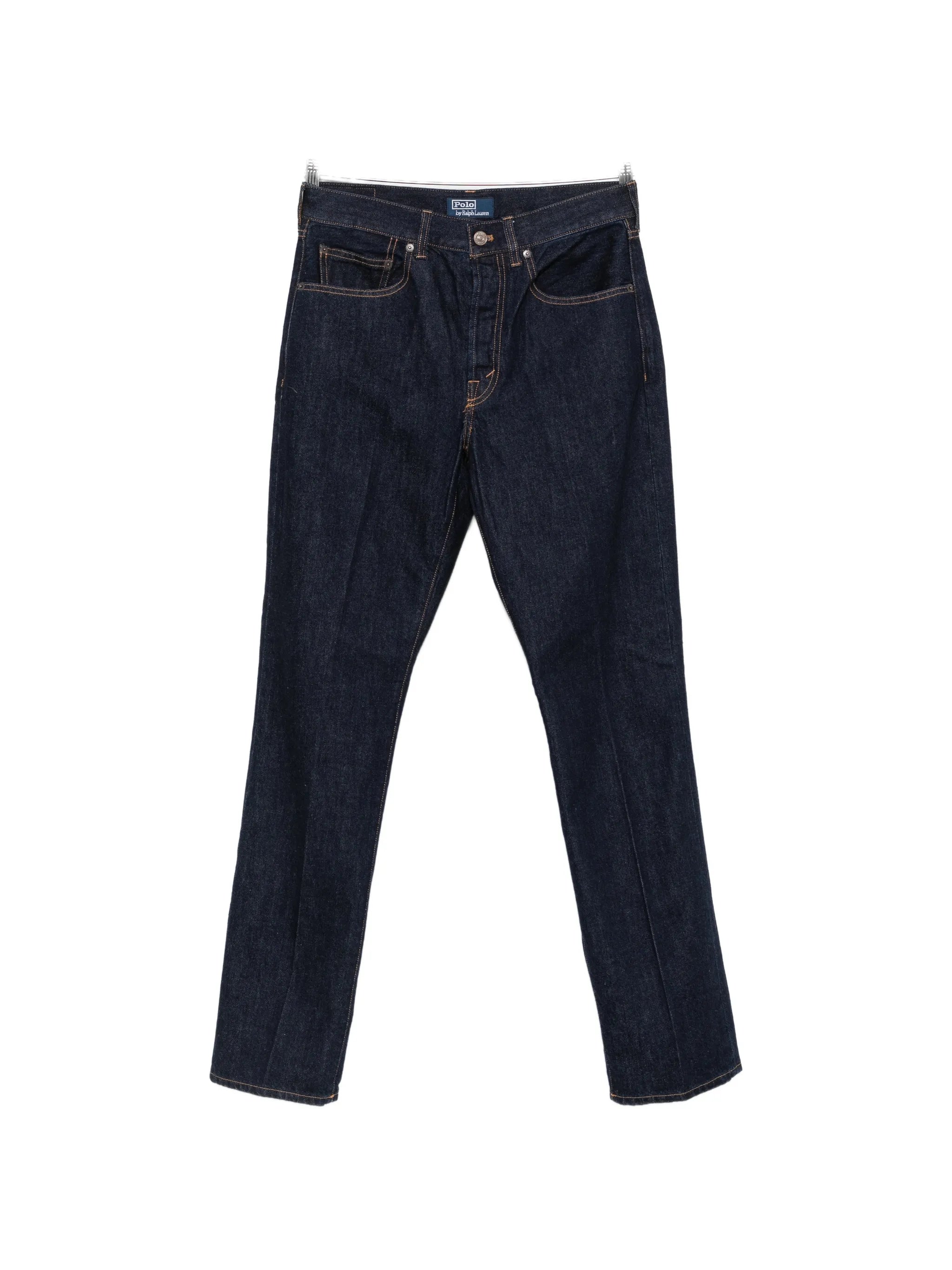 belt-loops straight-leg jeans
