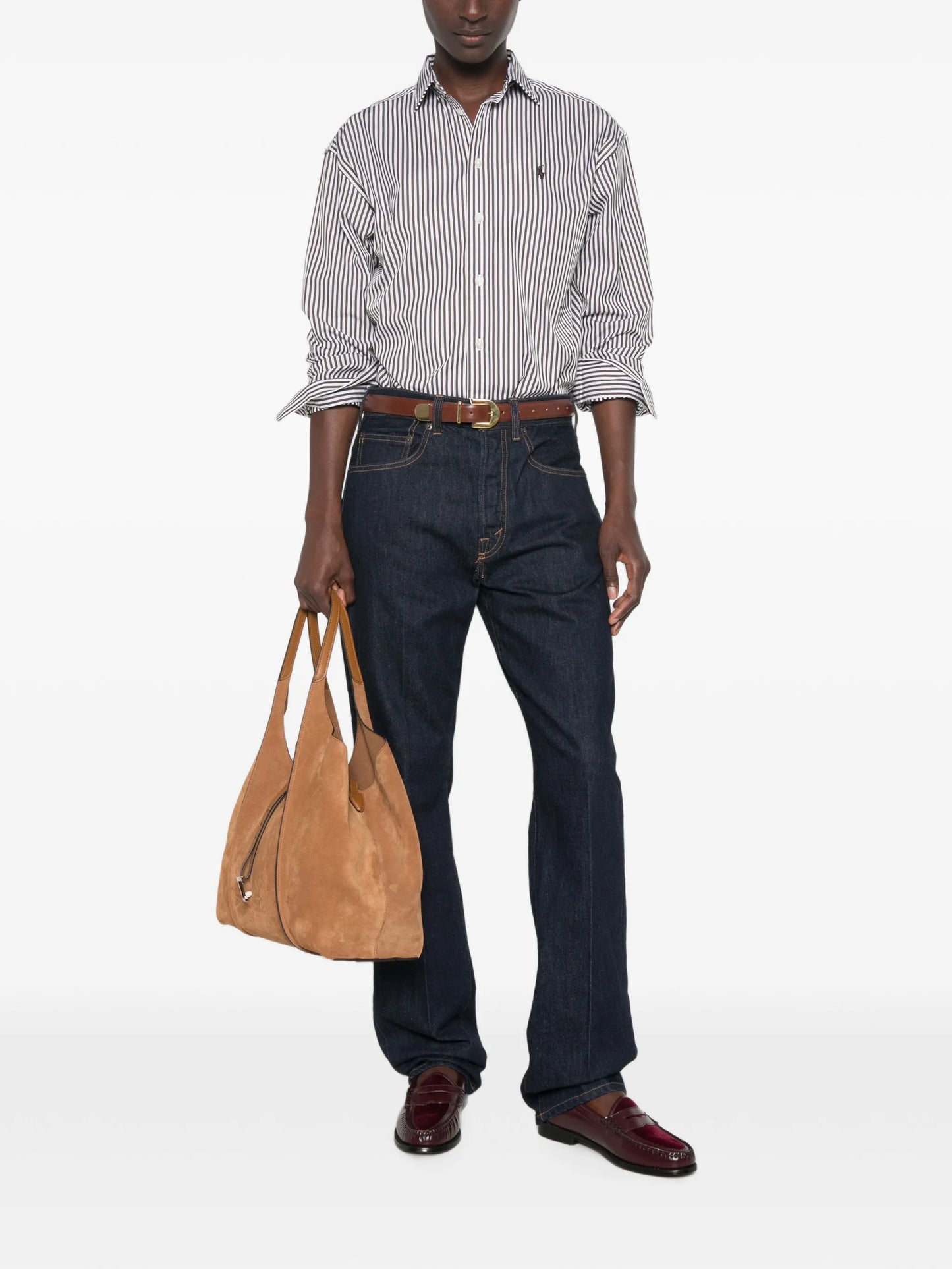 belt-loops straight-leg jeans