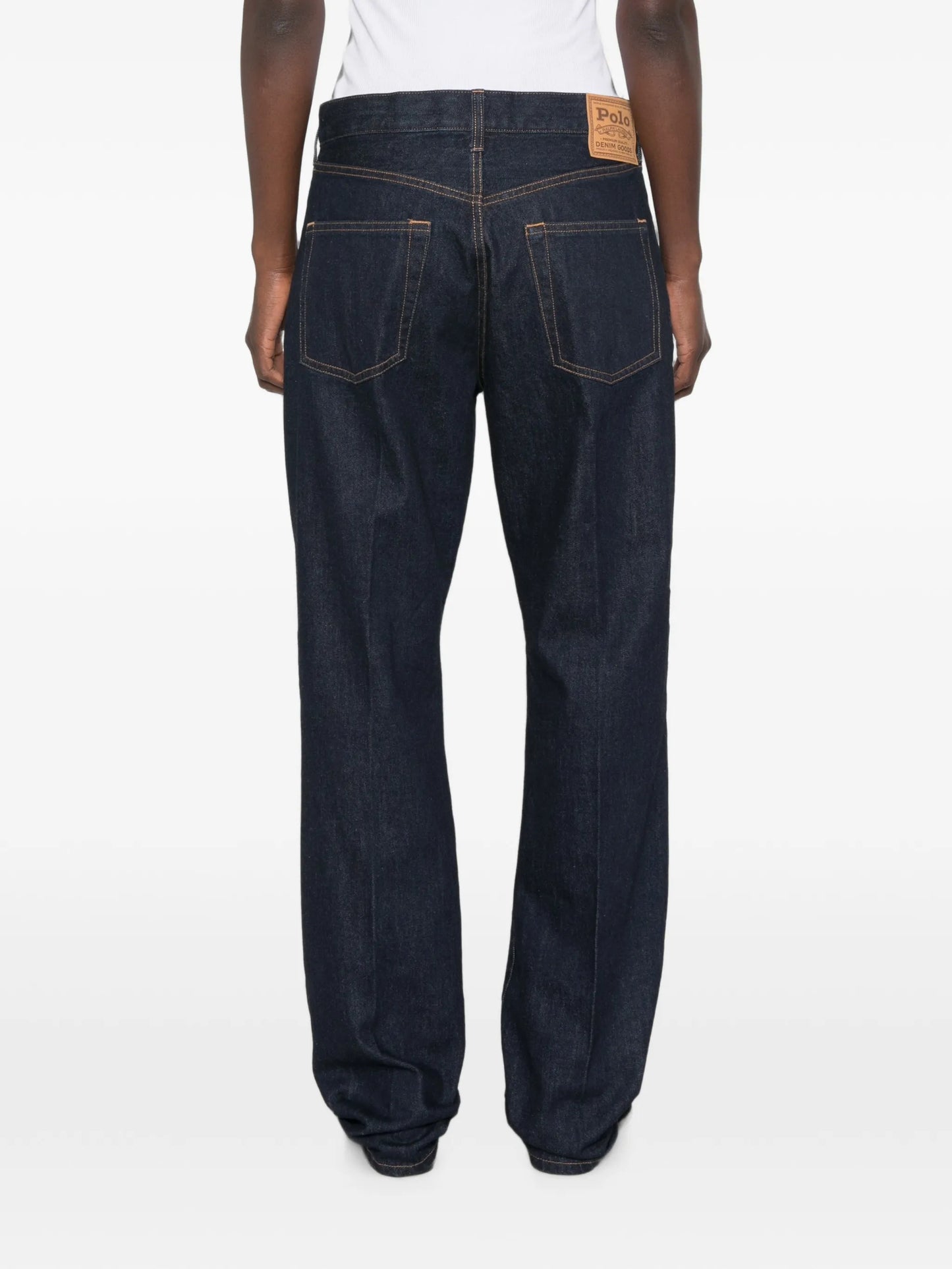 belt-loops straight-leg jeans