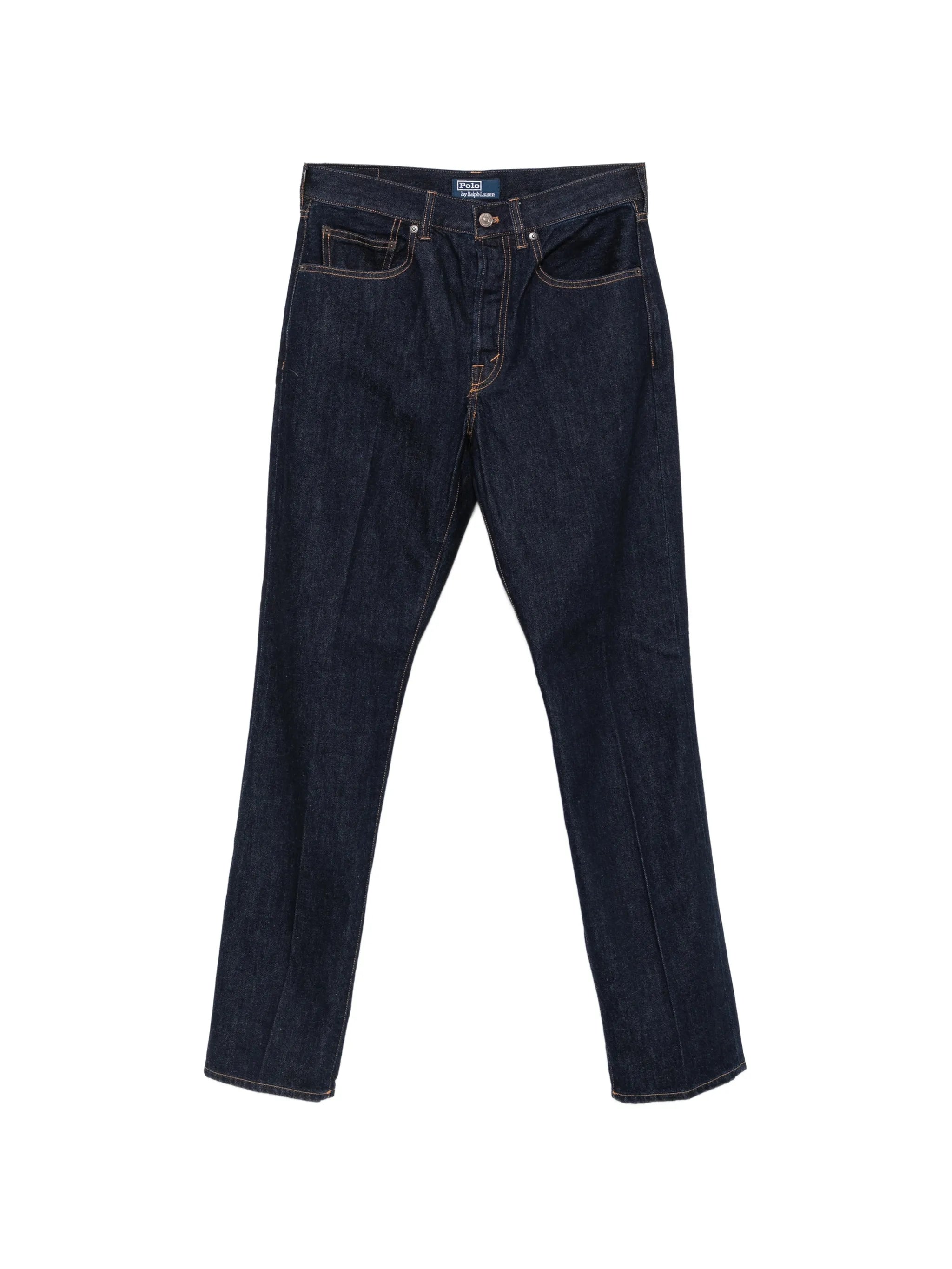 belt-loops straight-leg jeans